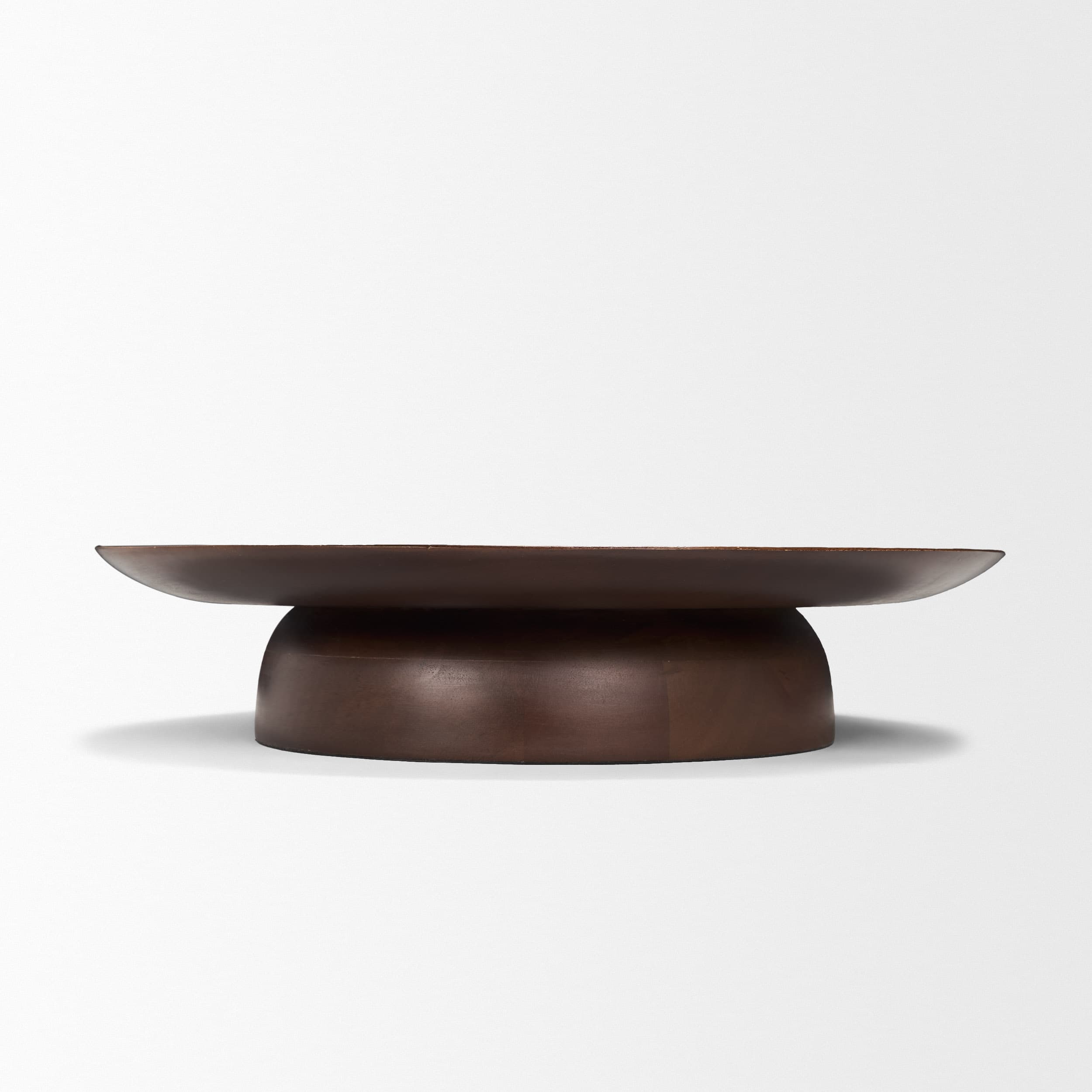 Sadira Large Mid-Dark Brown Solid Wood Round Riser — product photograph