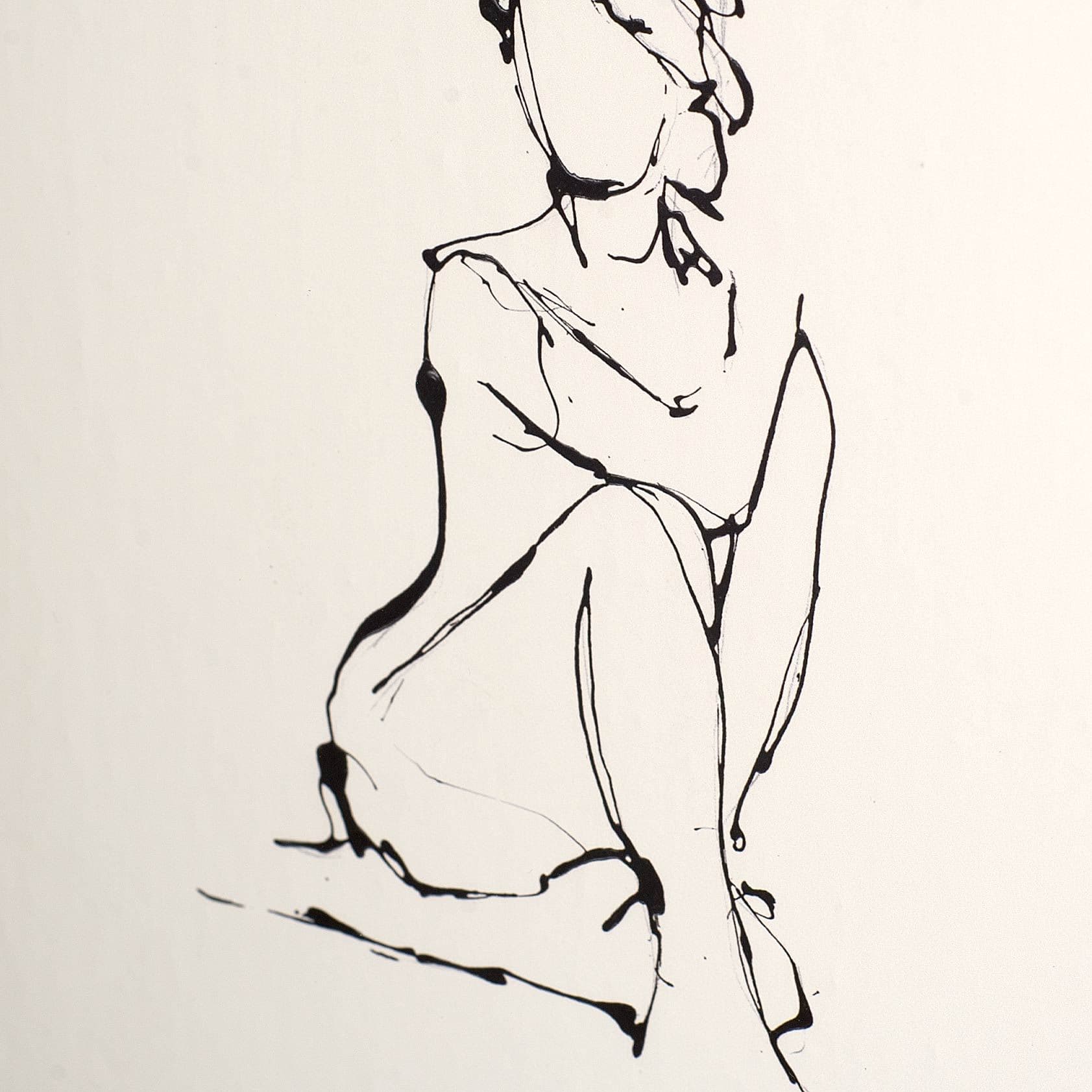 Contour Figure 2 by Stefano Altamura a Hand Embellished Textured Framed Art Print Matted under Glass — product photograph