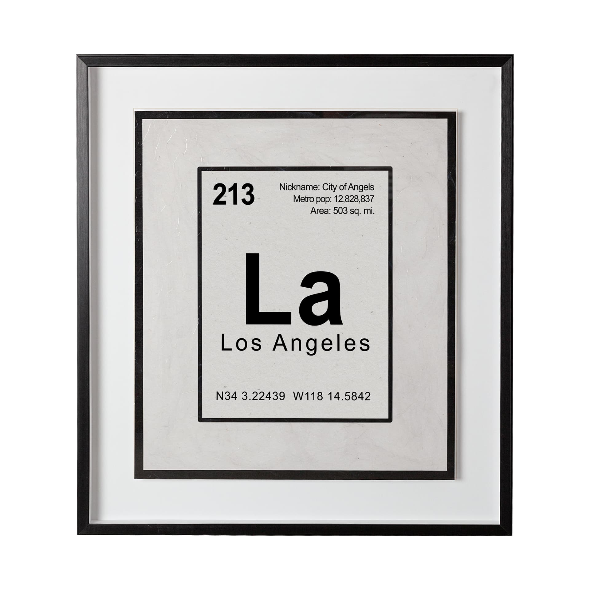 Breaking Los Angeles B by THE Studio a Hand Embellished Textured Framed Art Print Matted under Glass — product photograph
