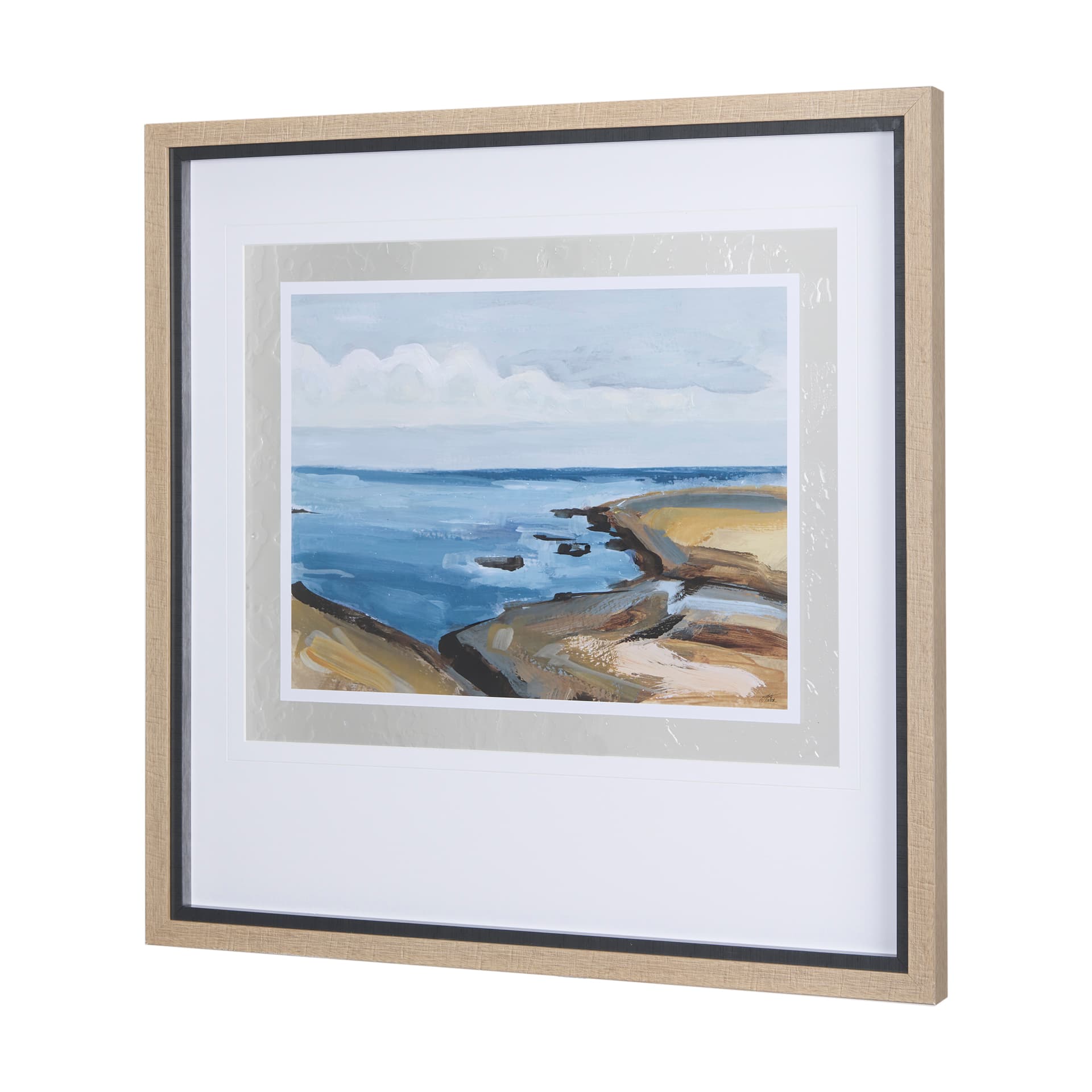 Grey Sky II by Mercana Studio a Hand Embellished Textured Framed Art Print Matted under Glass — product photograph