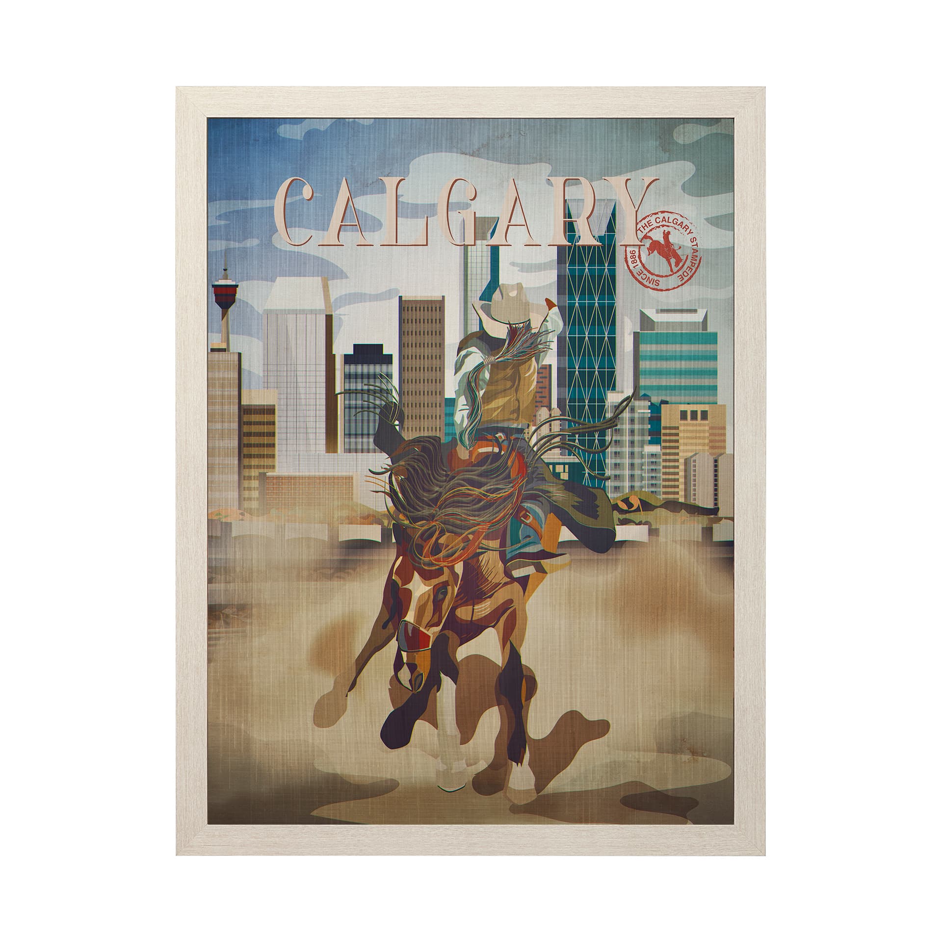 Calgary Go Canada (L) by Mercana Studio a Hand Embellished Decograph Framed Art Print — product photograph