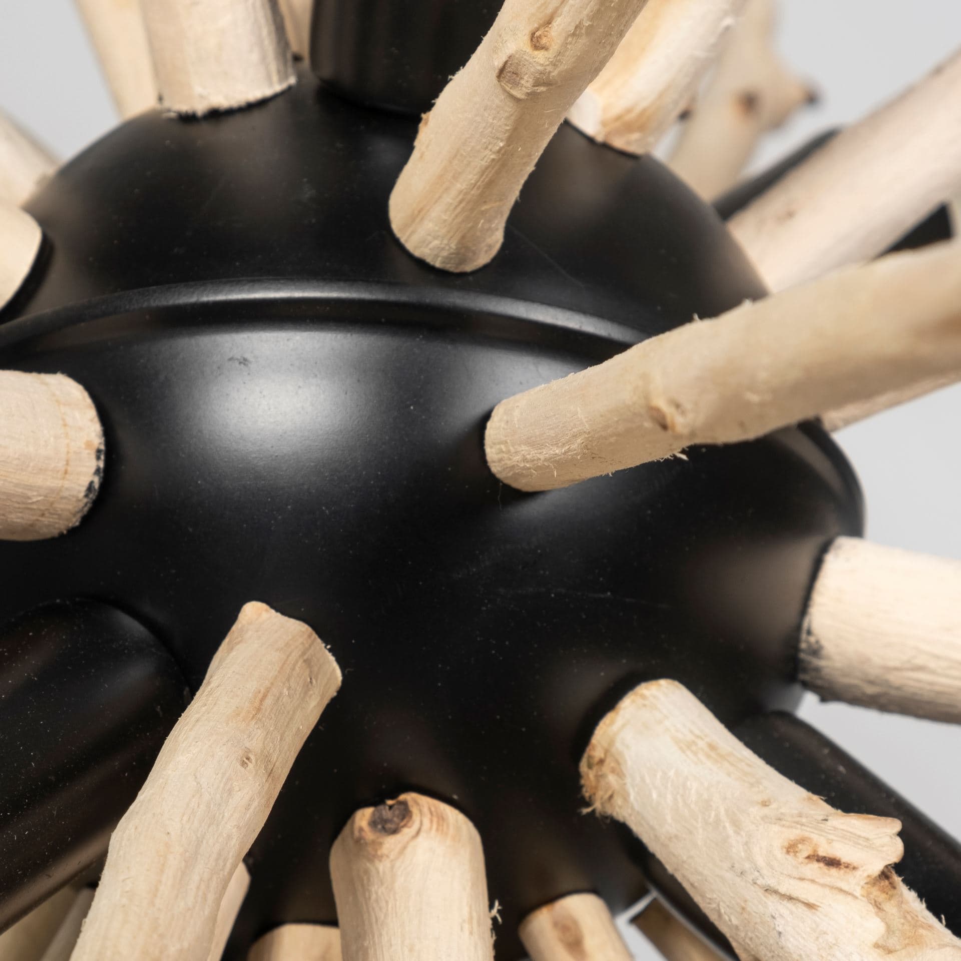 Jules 25x25 Blonde Wood and Black Metal Six Bulb Chandelier Light — product photograph