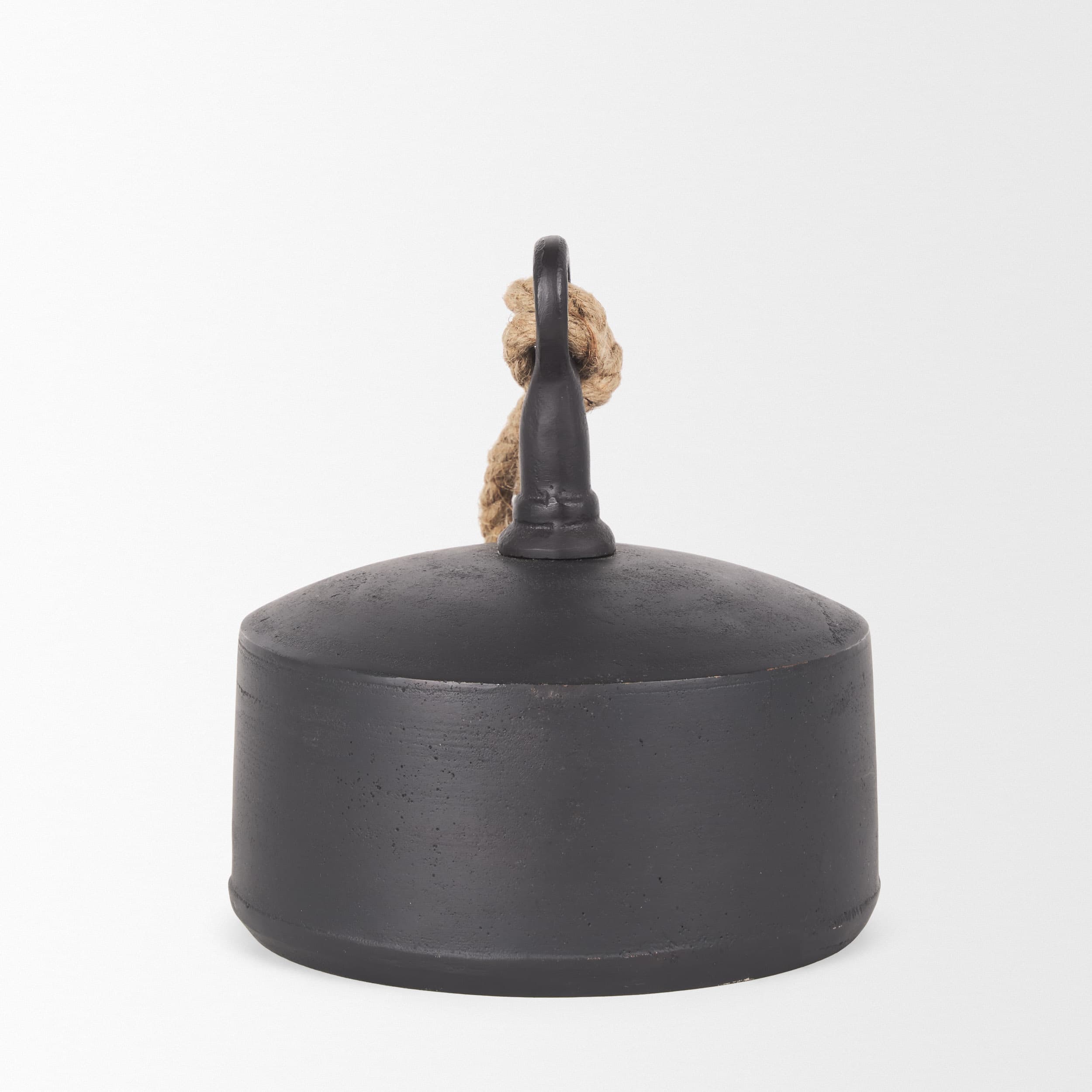 Quincy Large Matte Black Metal Decorative Bell Object — product photograph