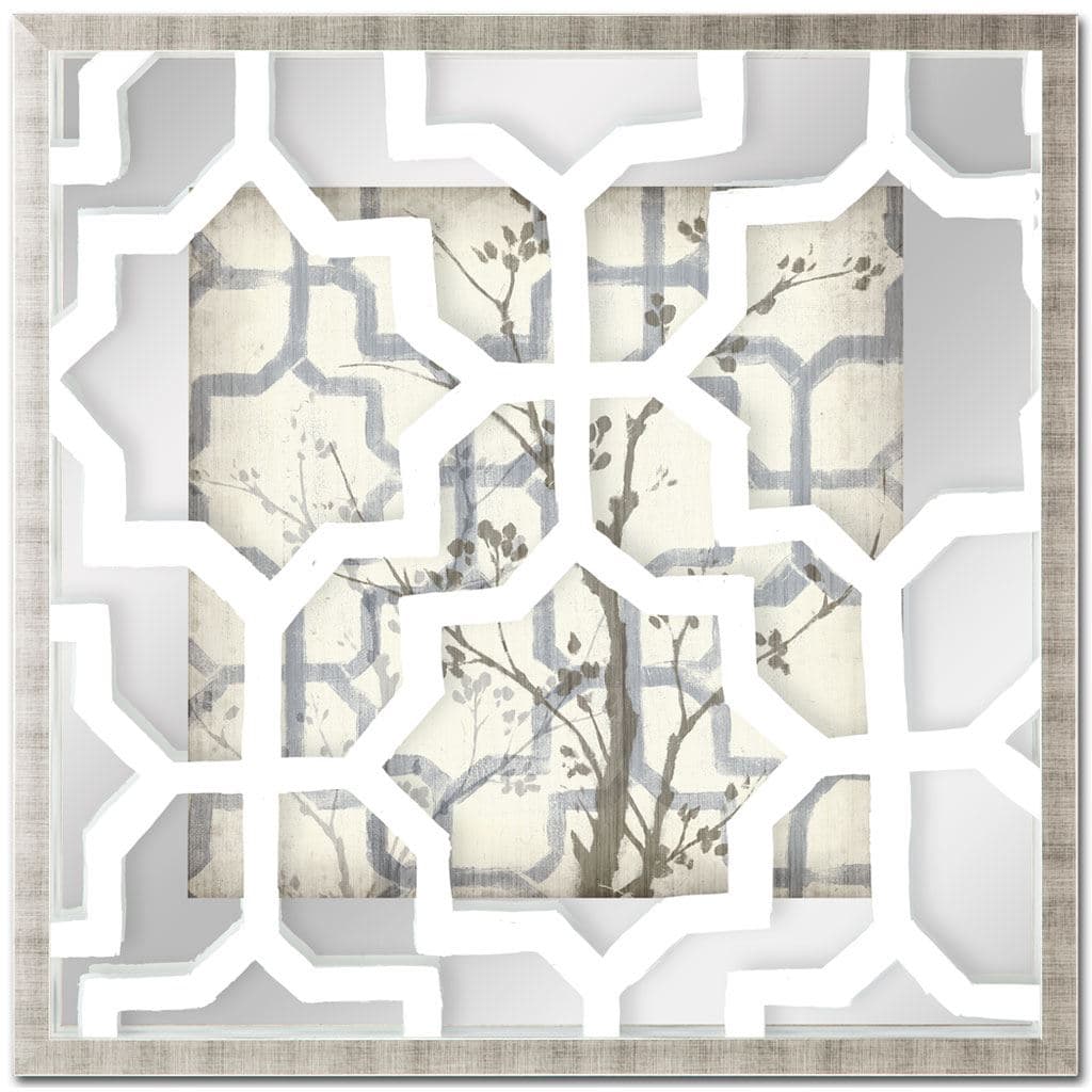 Silhouette & Pattern VI (MC) Jennifer Goldberger Hand Embelished Framed Art Print Matted under Glass — product photograph