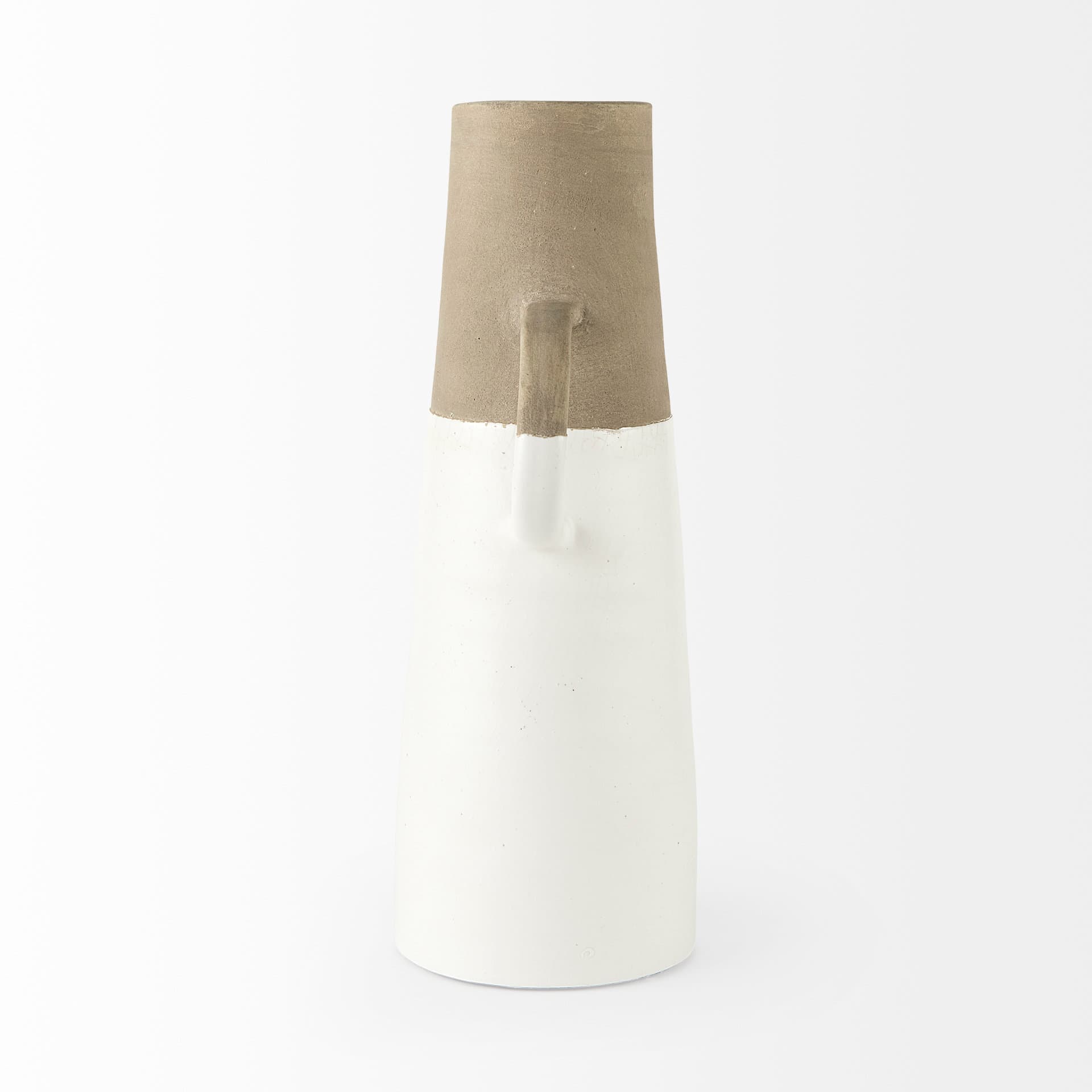 Garand Large 18.8H Two-Toned White Natural Ceramic Jug — product photograph