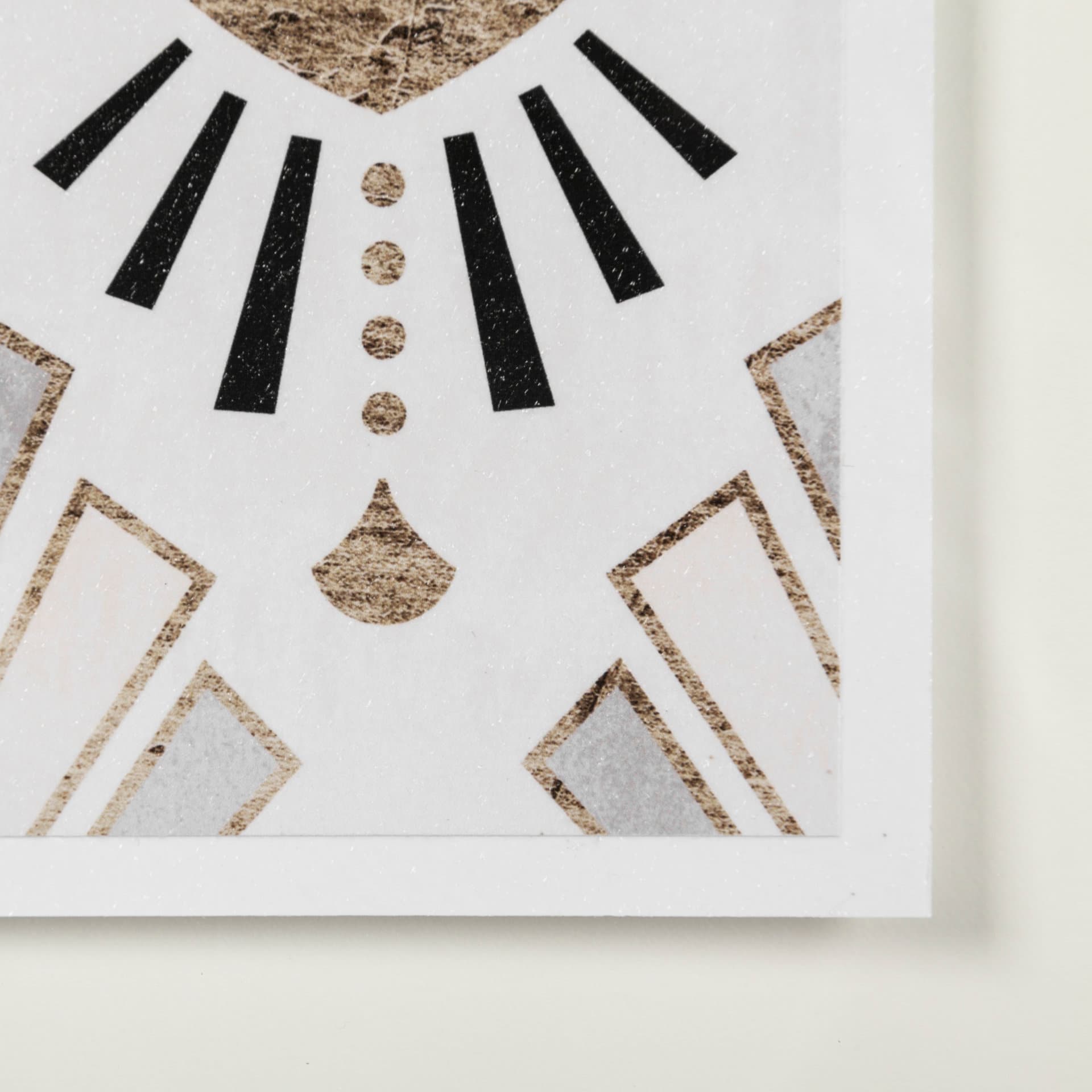 Deco Patterning III by Victoria Barnes Hand Embellished Textured Framed Art Print Matted under Glass — product photograph