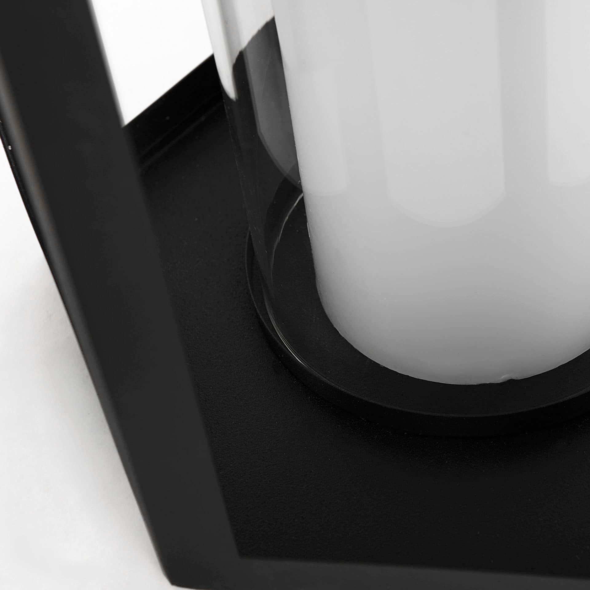 Balley 9.4L x 9.4W x 19.7H Set of Two Matte Black Metal Hexagonal Candle Holder Lanterns — product photograph