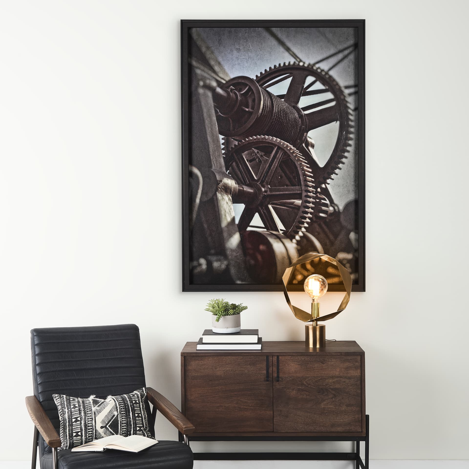 Industrial Collect - Motion by Michael Banks a Hand Embellished Textured Framed Photo Art Print — in a styled room