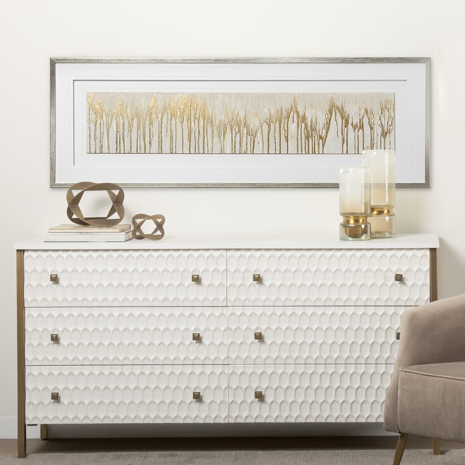 Aurous by Studio M a handmade Original Framed Artwork under Glass — in a styled room