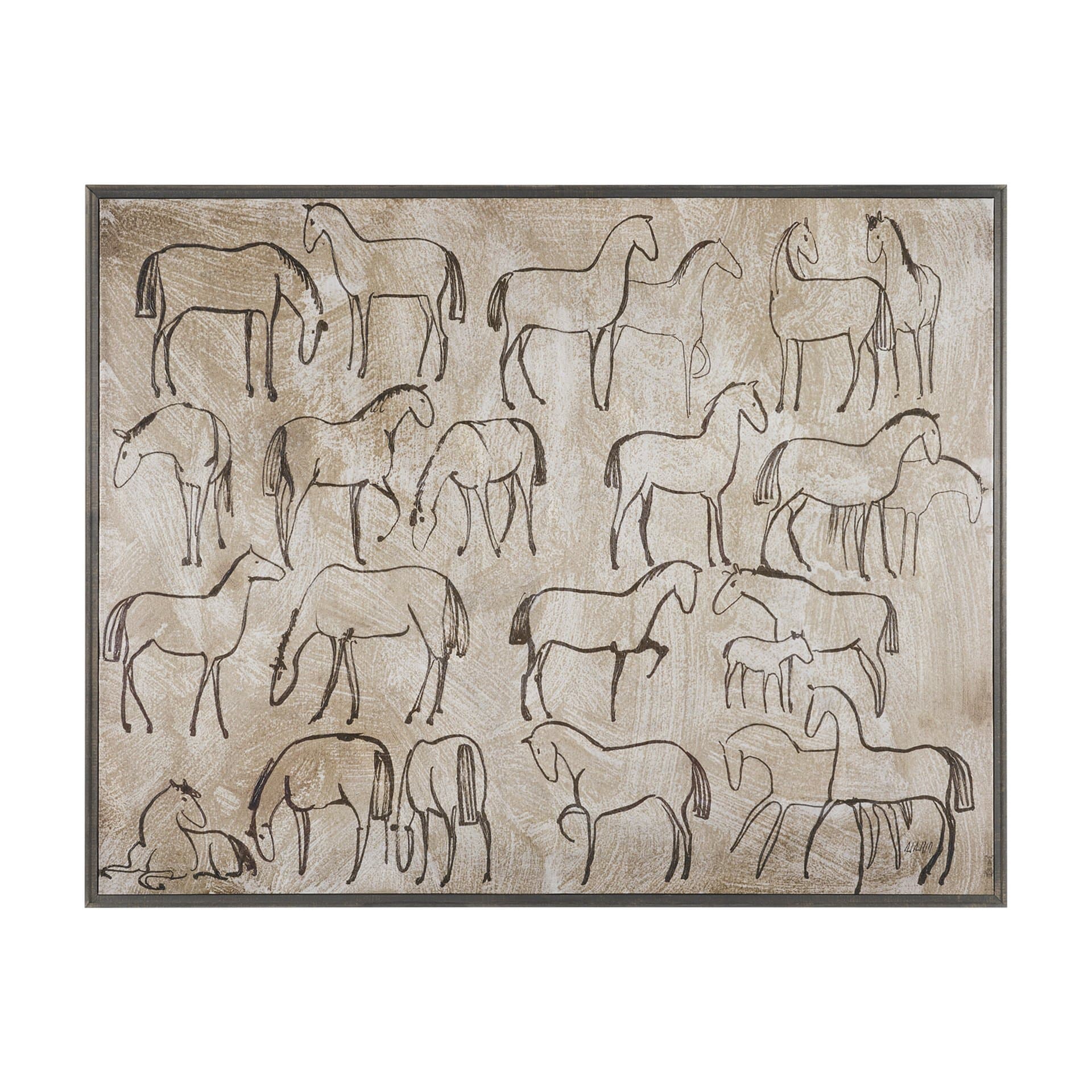 Buckskin by Mercana Studio Hand-Embellished Textured Framed Canvas Artwork — product photograph