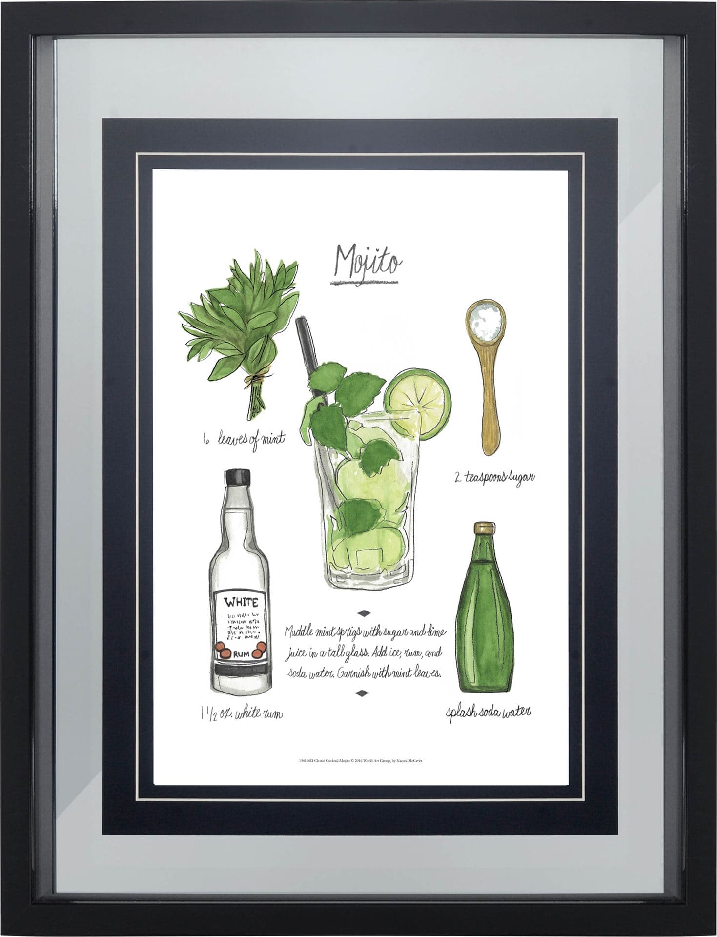 Classic Cocktail - Mojito by Naomi McCavitt a Framed Art Print Matted under Glass — product photograph