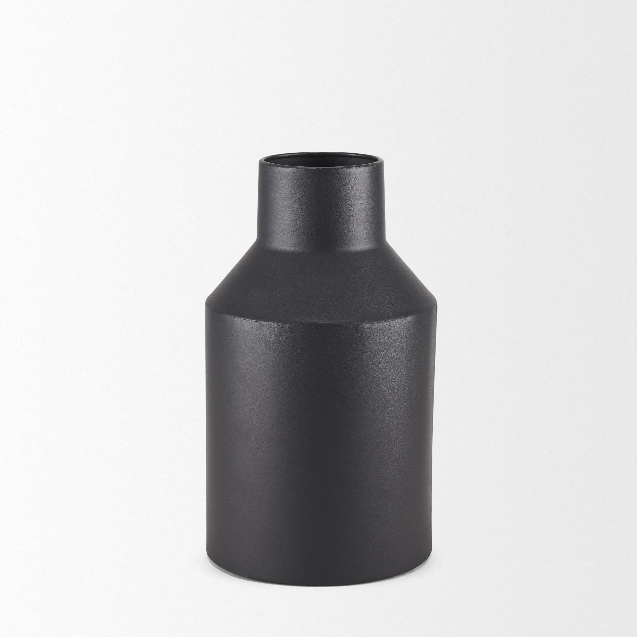 Tosca Small Matte Black Metal Vase — product photograph
