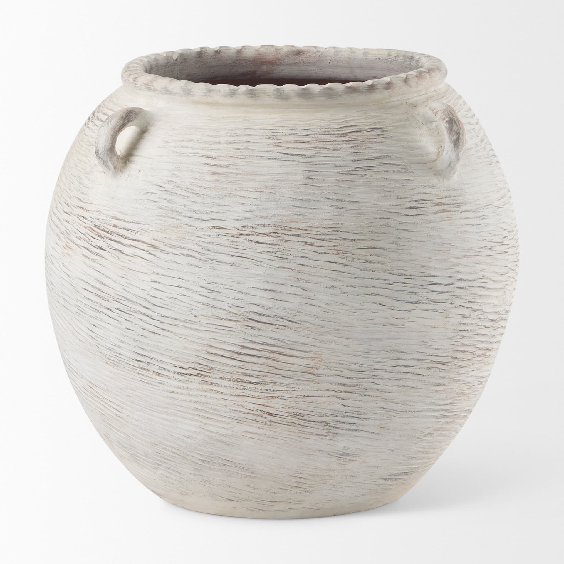 Misha 25.2L x 25.2W x 22.4H Cream Ceramic Floor Vase — product photograph
