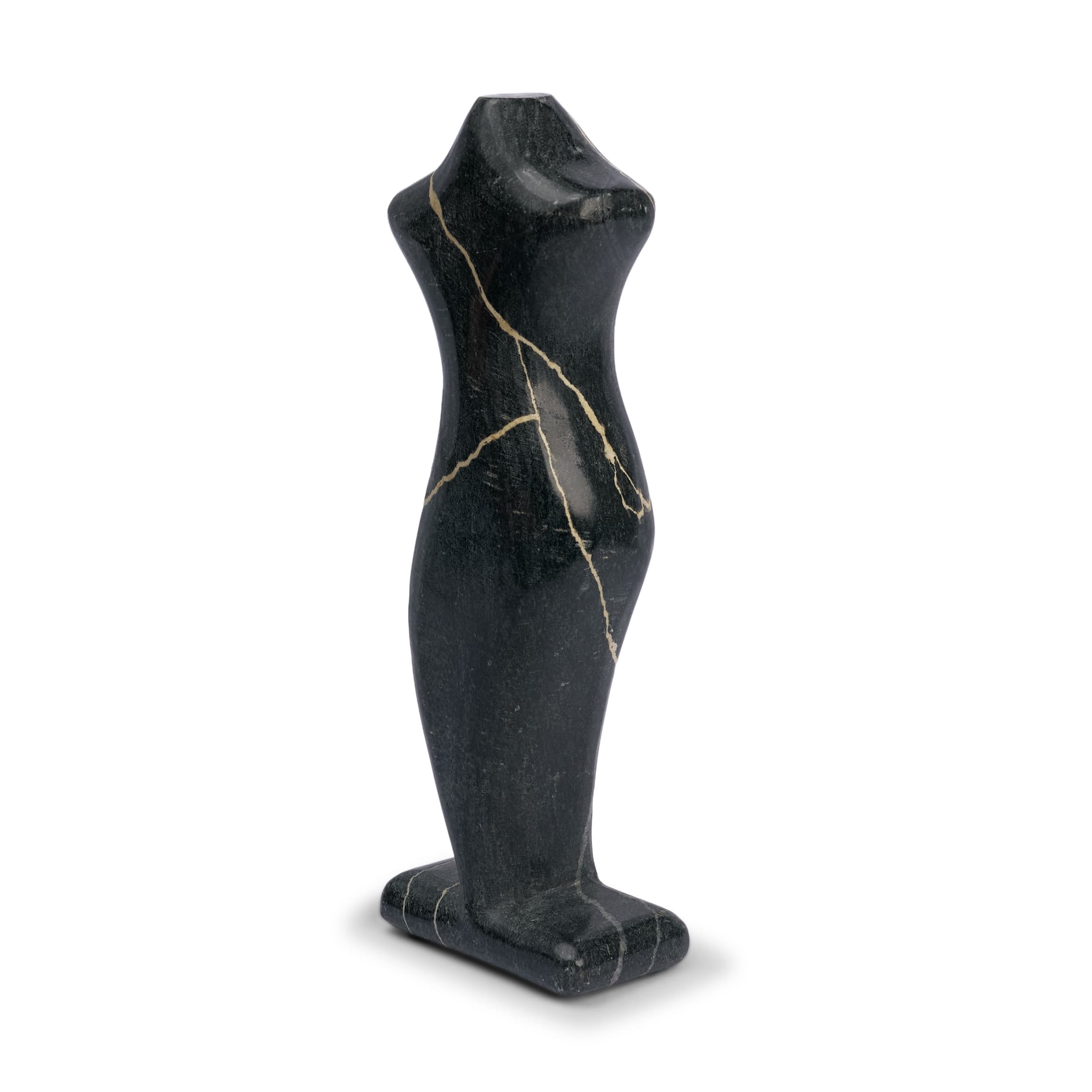 Contour Black Marble Silhouette Decorative Object — product photograph
