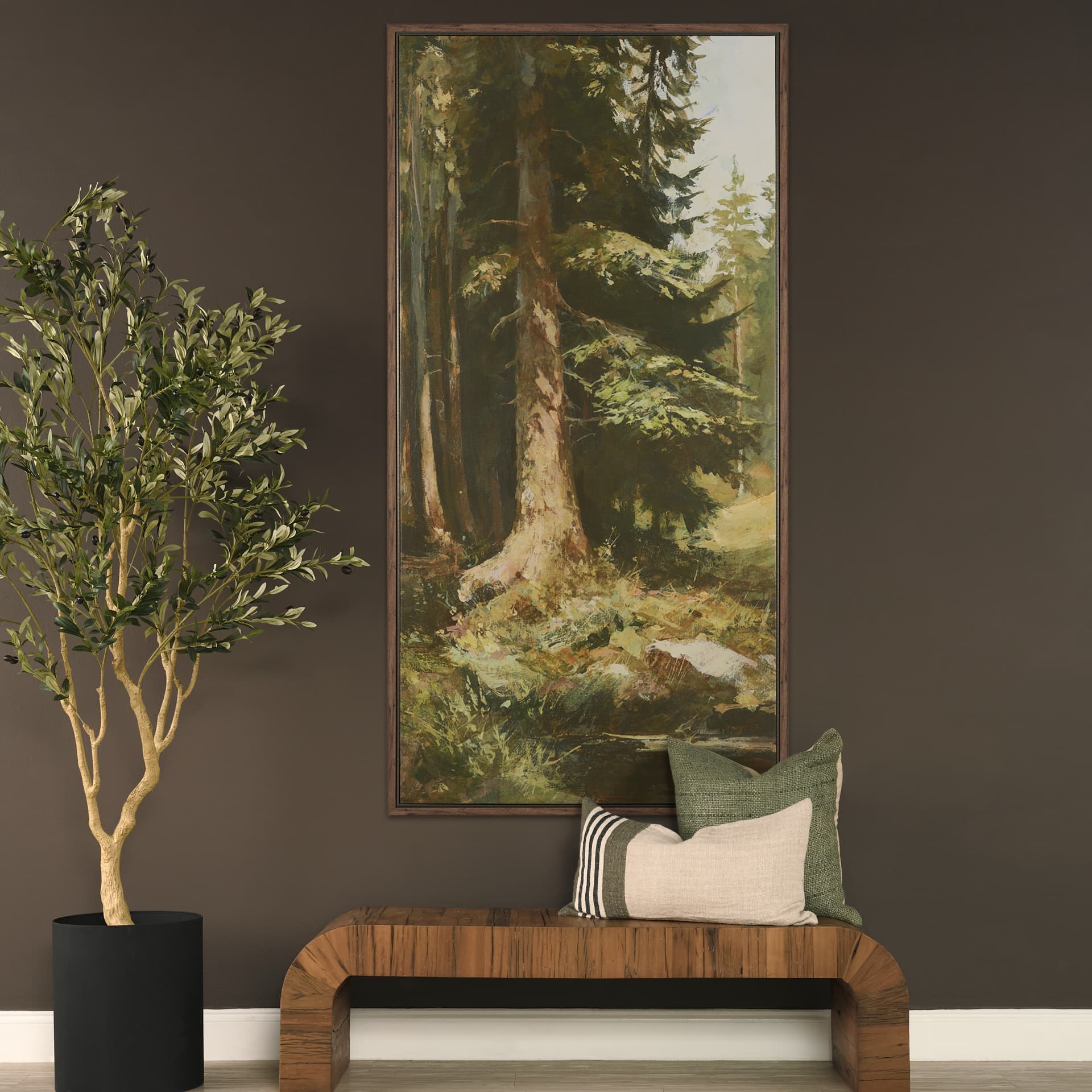 Heart of the Forest I by Mercana Studio Hand-Embellished Textured Framed Canvas Artwork — in a styled room
