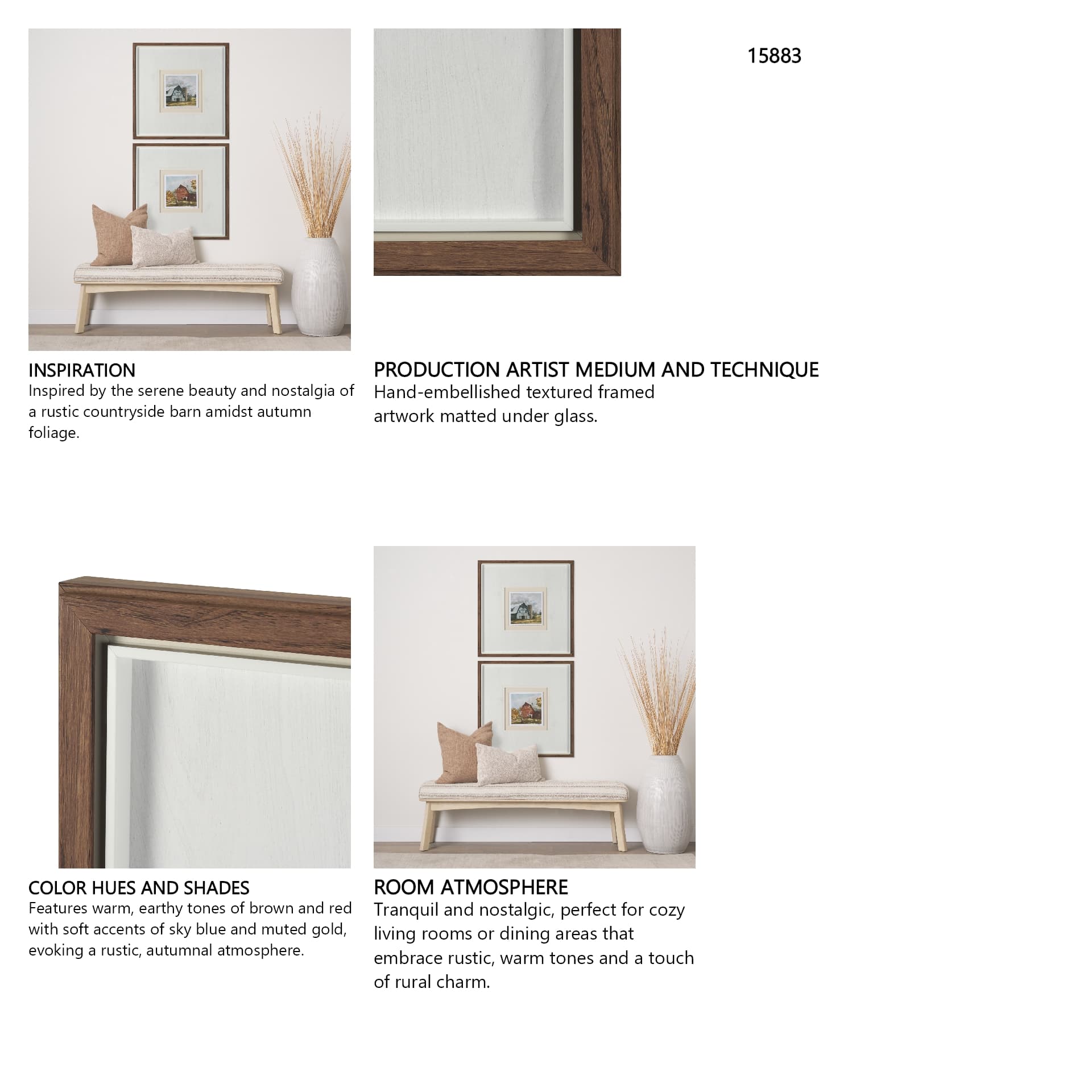 Day at the Farm II by Mercana Studio Hand Embelished Framed Artwork Matted under Glass — in a styled room