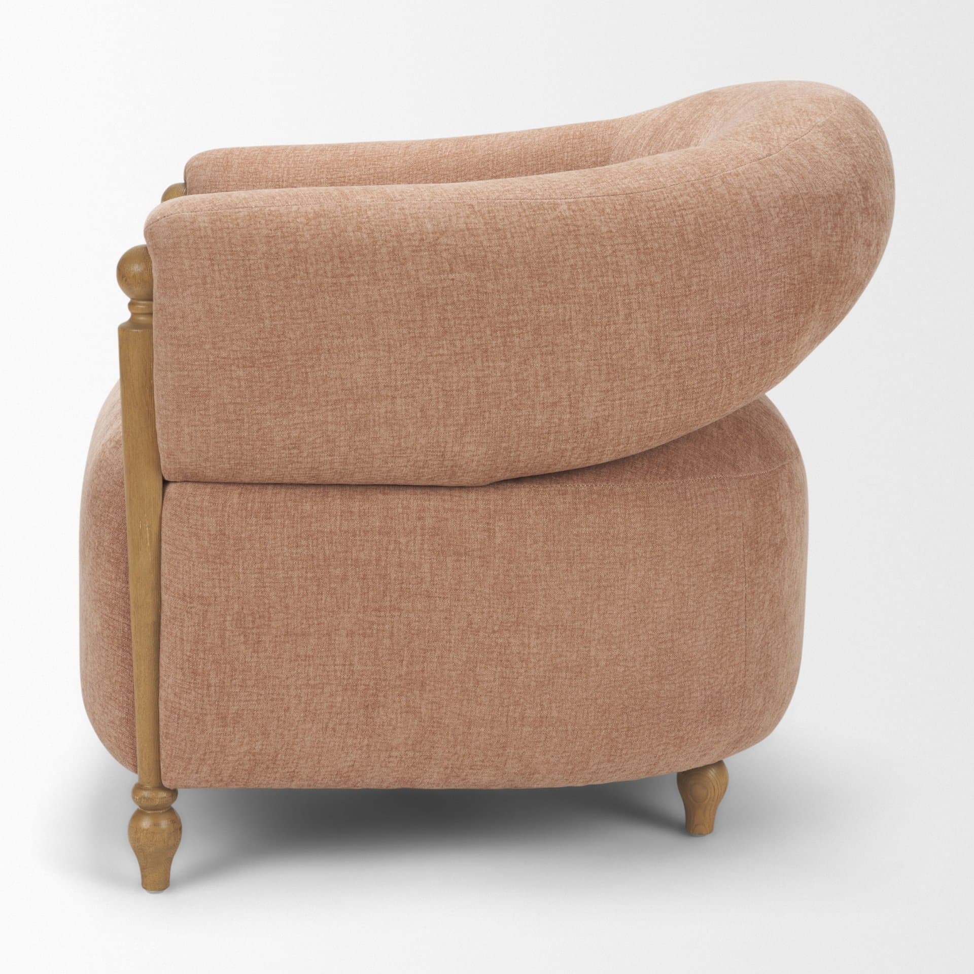 Margaux Sienna Fabric Open Back Barrel Accent Chair — product photograph