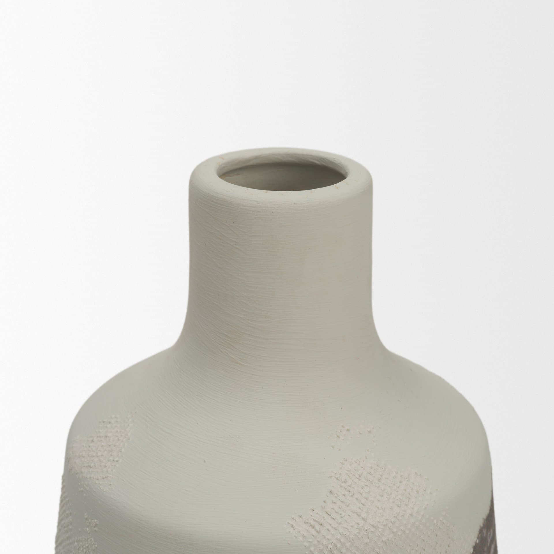 Velo 11.8H White w/Green Hand-Painted Terracotta Decorative Vase — product photograph
