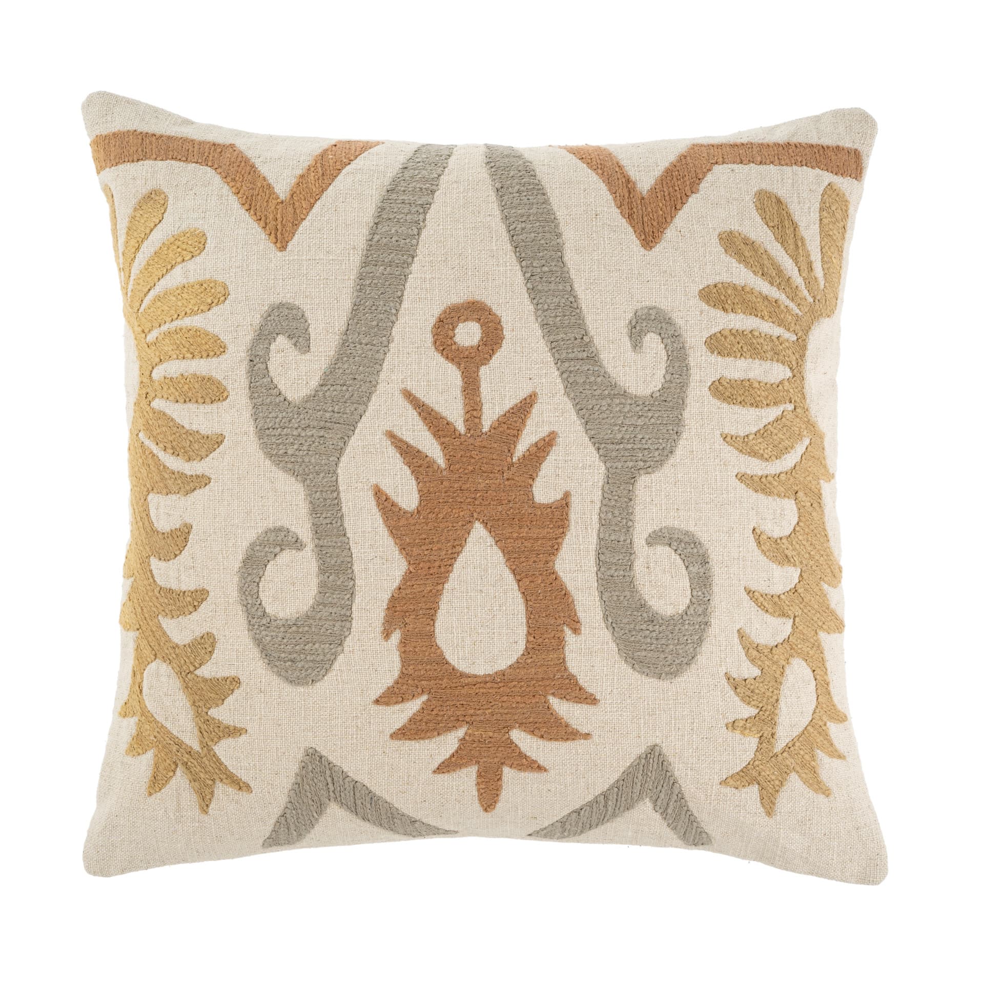 Bora Bora 20x20 Block Print Pillow Cover w/Filler — product photograph