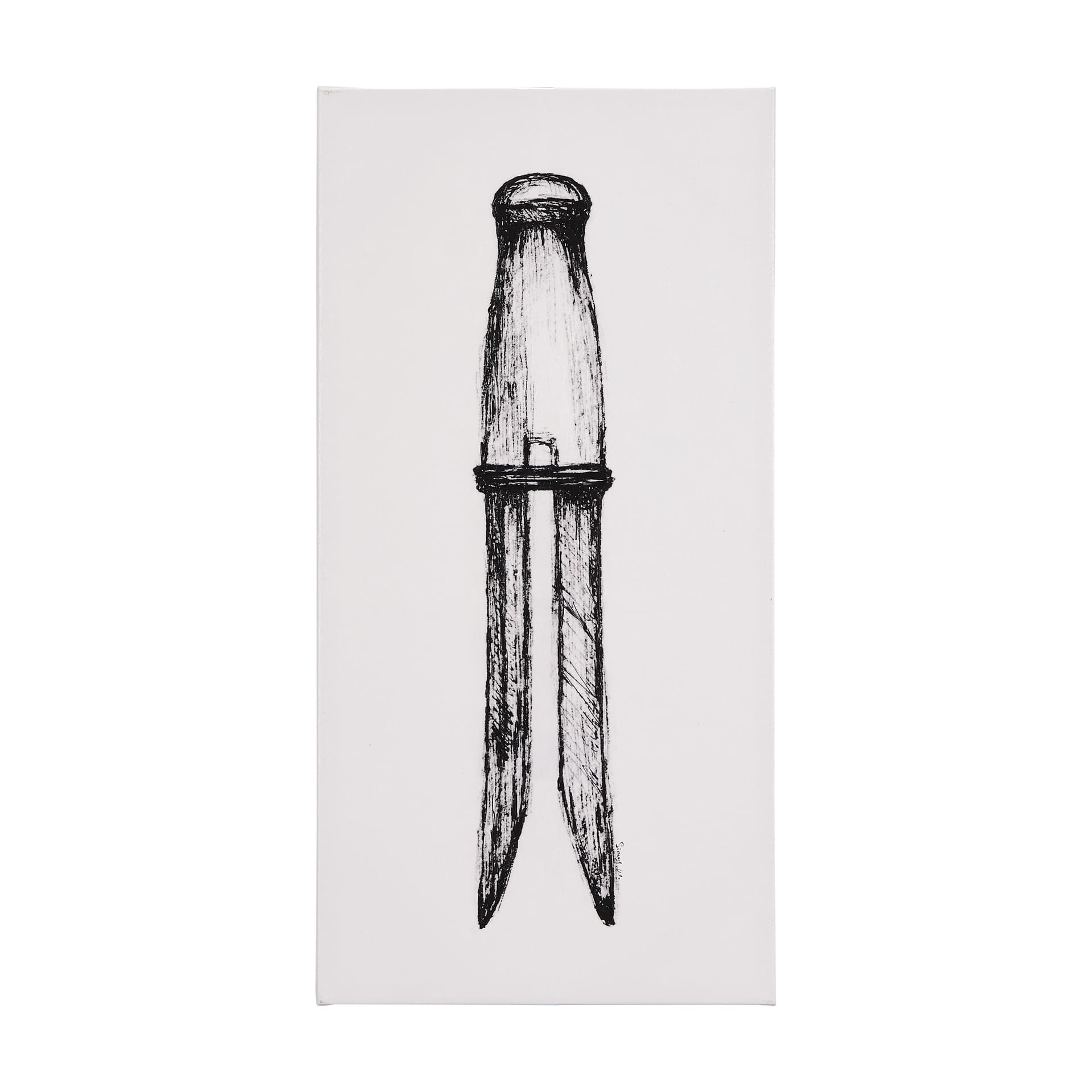 Vintage Cloth Peg I by Mercana Studio a Hand Embellished Textured Canvas — product photograph