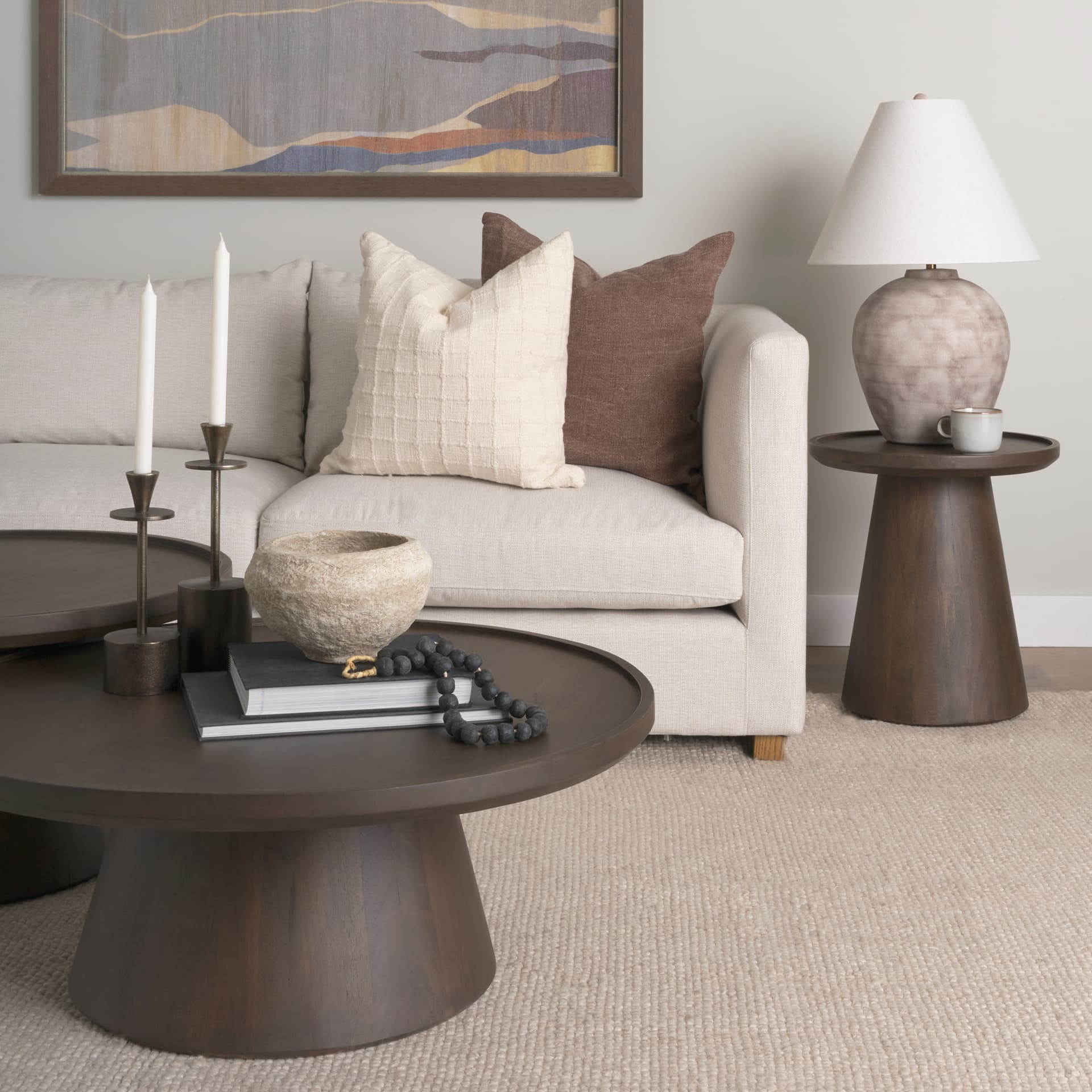 Marvin Taupe Ceramic Table Lamp — product photograph