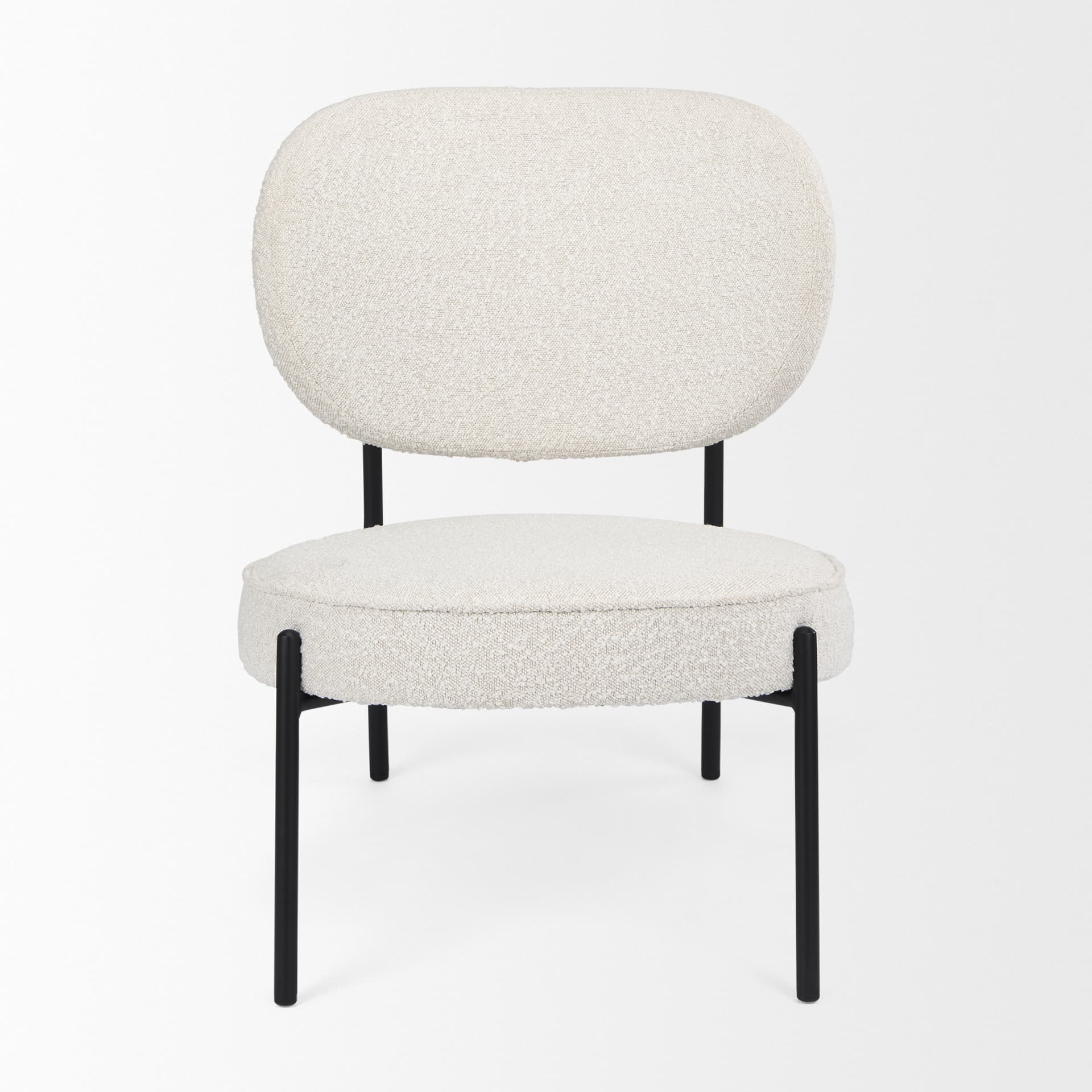 Amelia Cream Boucle W/Black Metal Upholstered Accent Chair 21.3L x 21.3W x 30.3H — product photograph