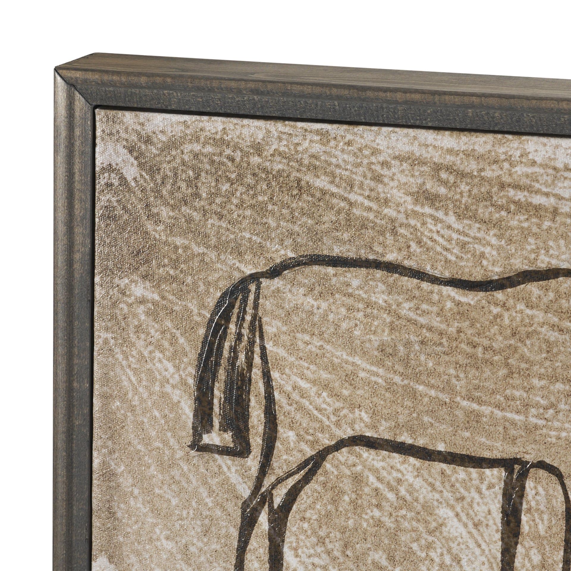 Buckskin by Mercana Studio Hand-Embellished Textured Framed Canvas Artwork — product photograph