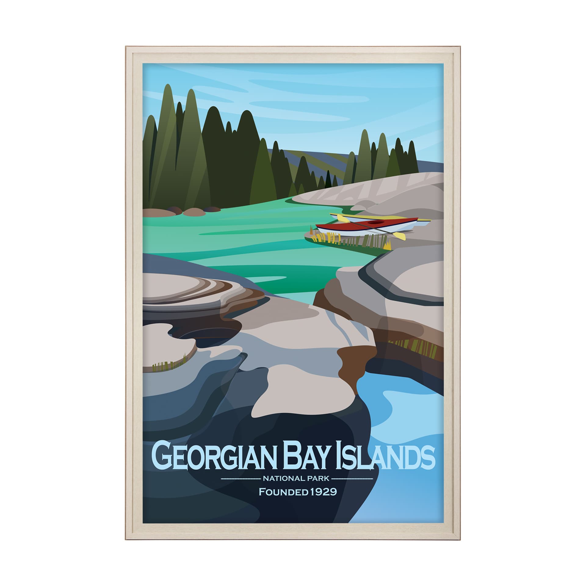 Georgian Bay Islands GO by Mercana Studio Framed Artwork Matted under Glass — product photograph