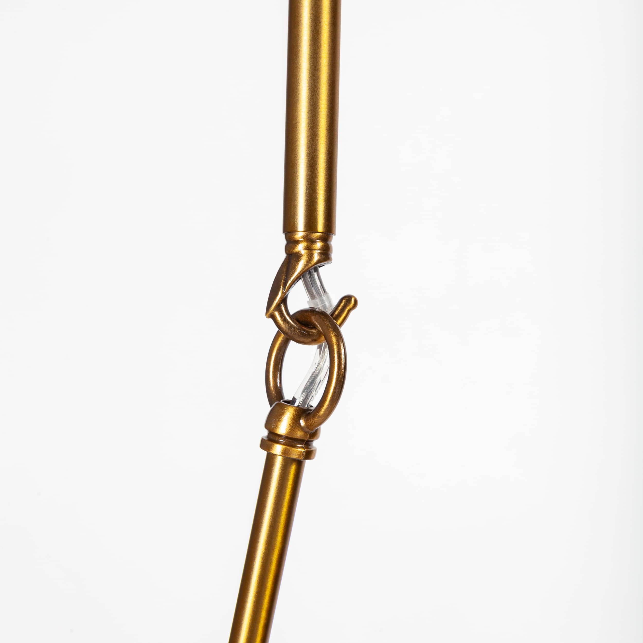 Desousa II (33.9"L x 8.8"W x 28"H) Brass-Toned Metal Multi-Arm Three Light Chandelier — product photograph
