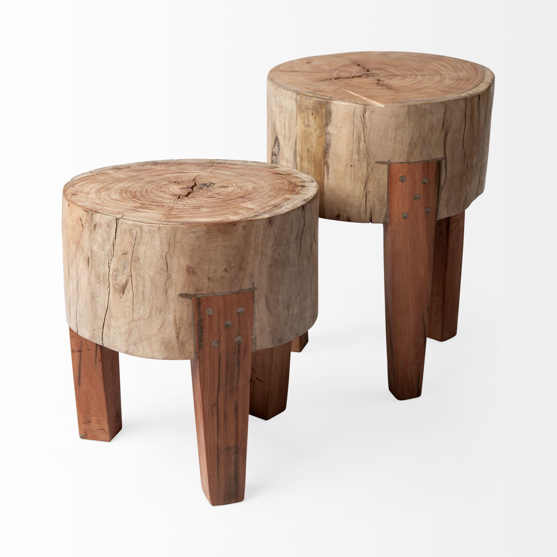Asco 15"H Rustic Solid Reclaimed Wood Stool — product photograph