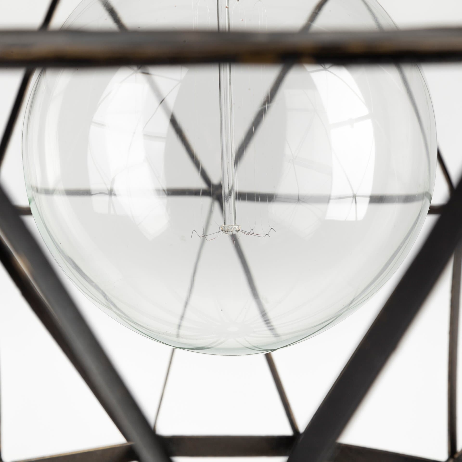 Dyson I 18x18 Black Metal Triangular Orb Pendant Light — product photograph