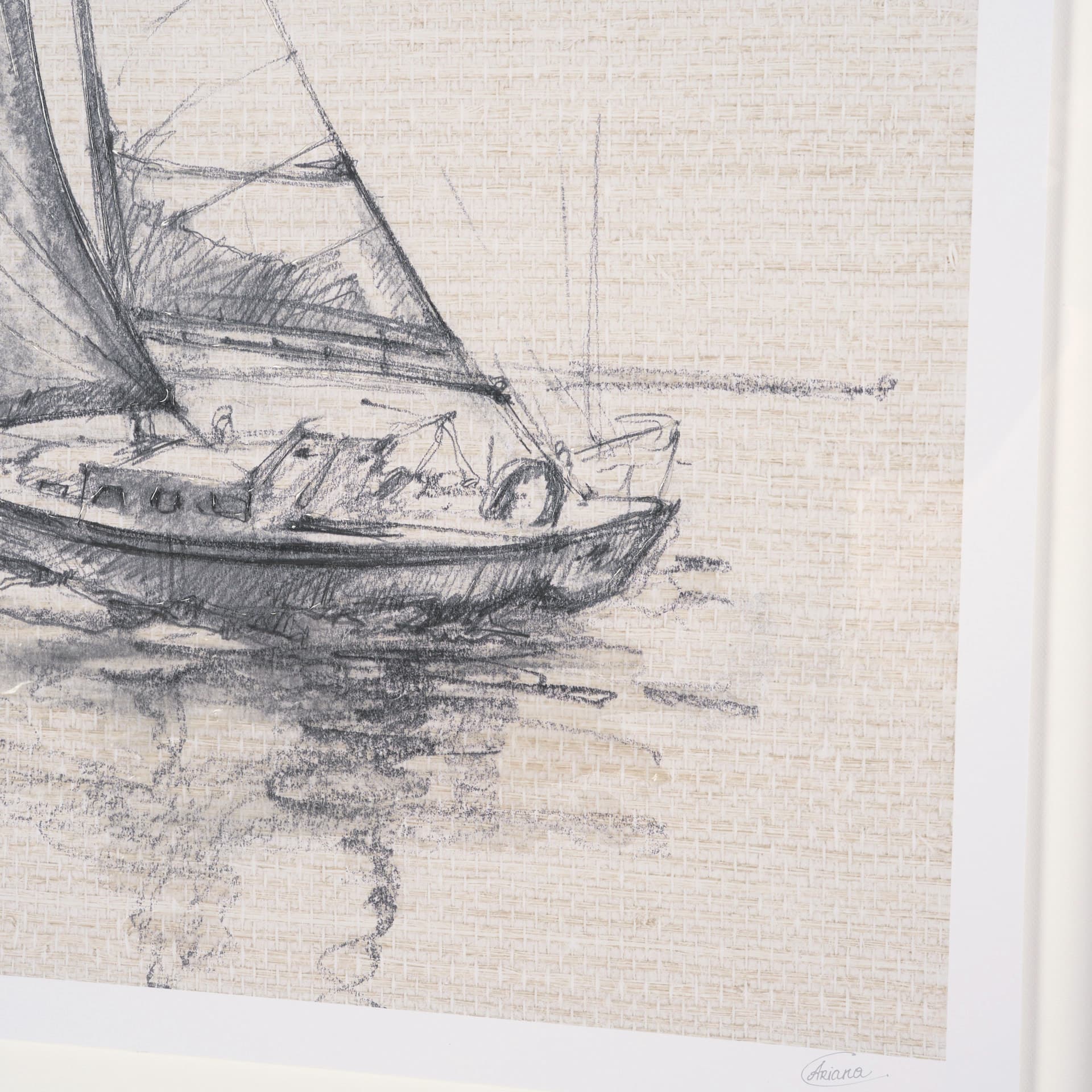 Sail Away I by Mercana Studio a Hand Embellished Framed Art Print Matted under Glass — product photograph