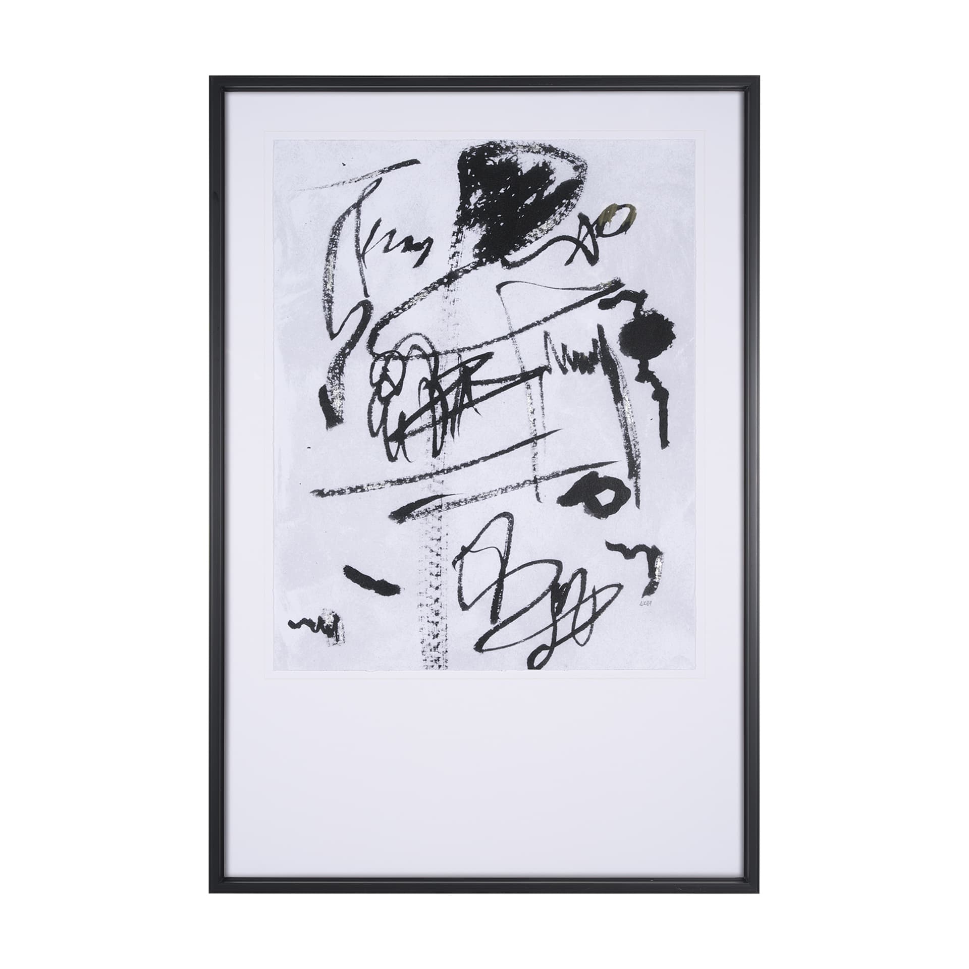 Doodle II by Mercana Studio a Hand Embellished Textured Framed Art Print Matted under Glass — product photograph