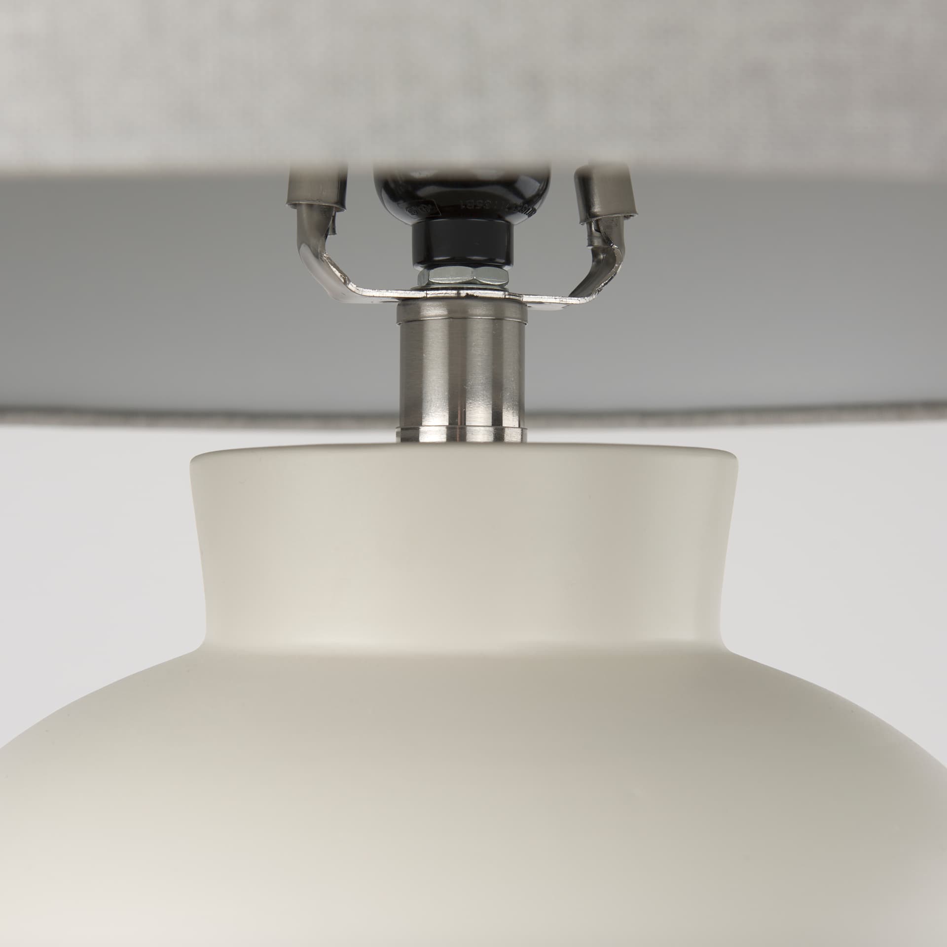 Cato 20.0L x 20.0W x 33.5H Cream Base W/White Shade Table Lamp — product photograph