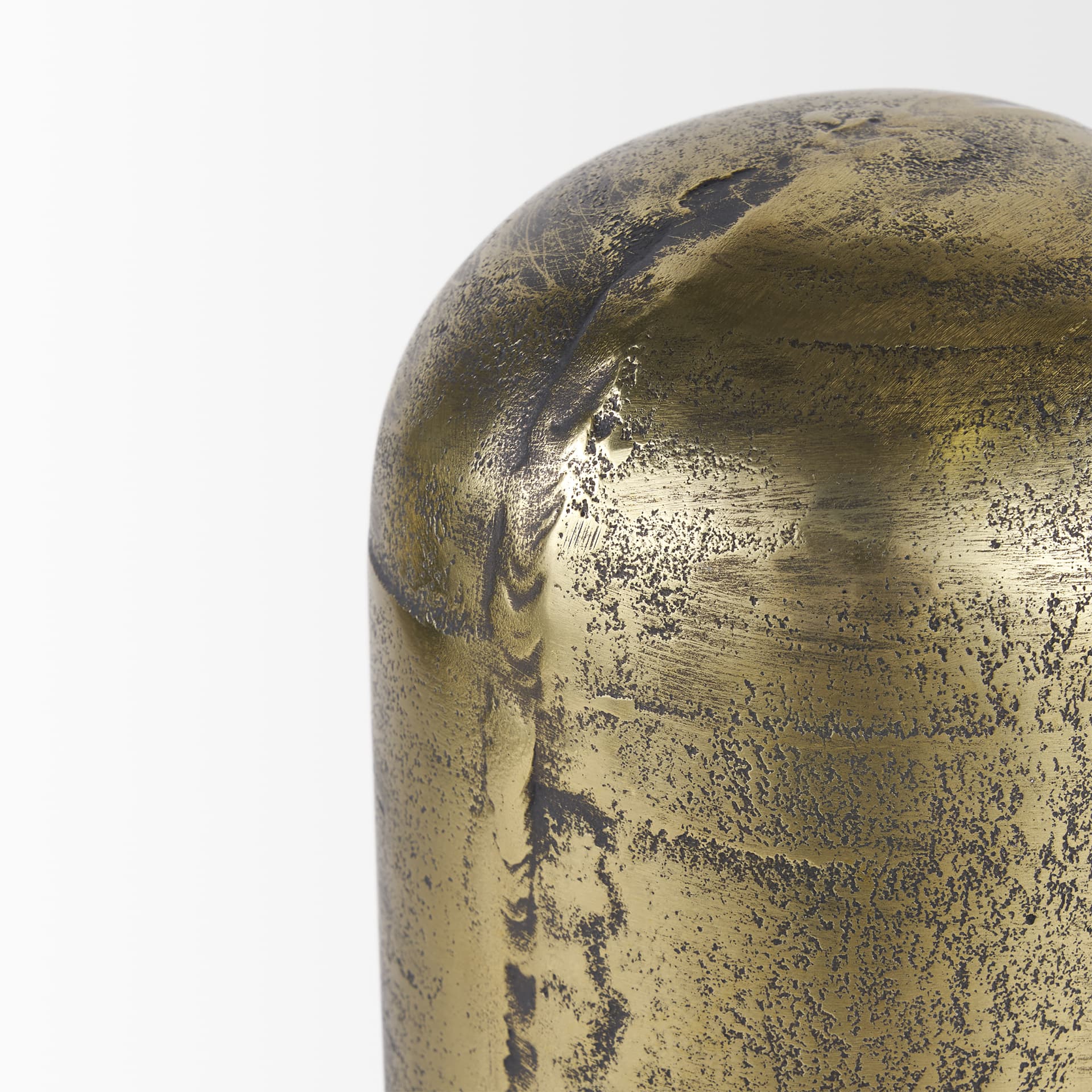 Quonset Extra Tall Brass Finished Aluminum Metal Pillar Object — product photograph