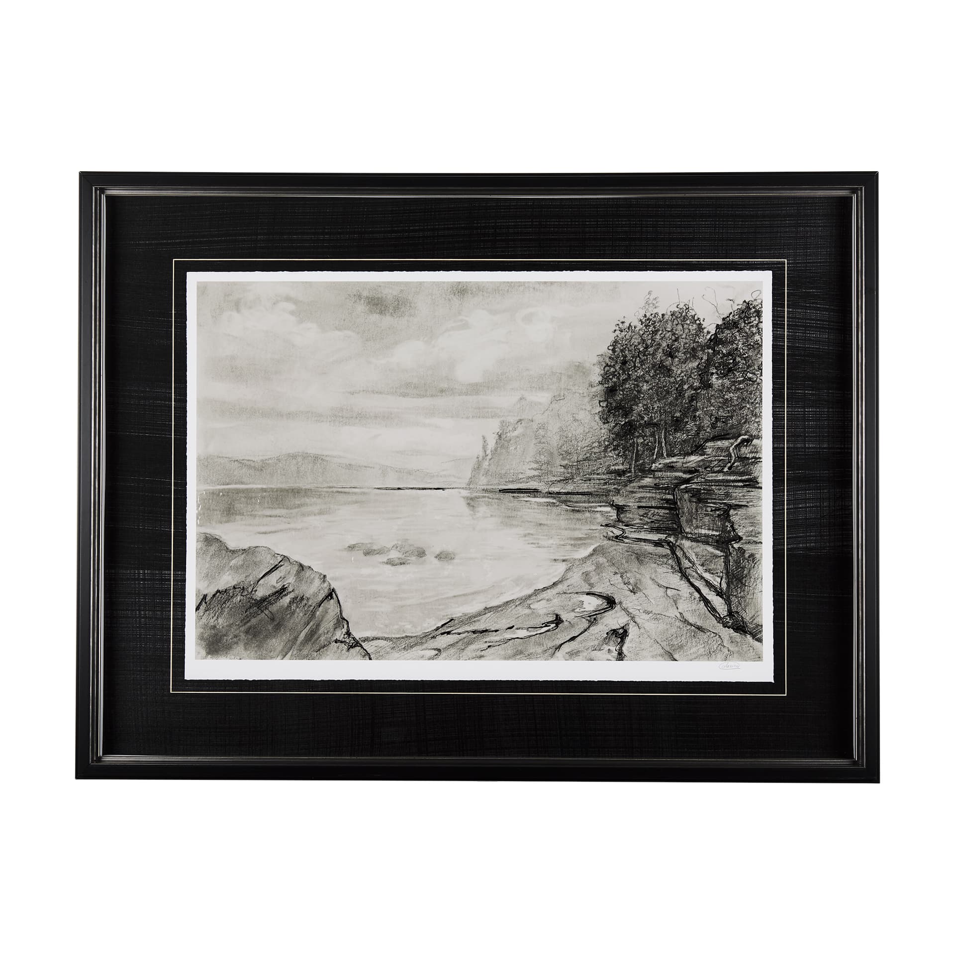 West coast chronicles II by Mercana Studio Hand Embellished Framed Art Print Matted under Glass — product photograph