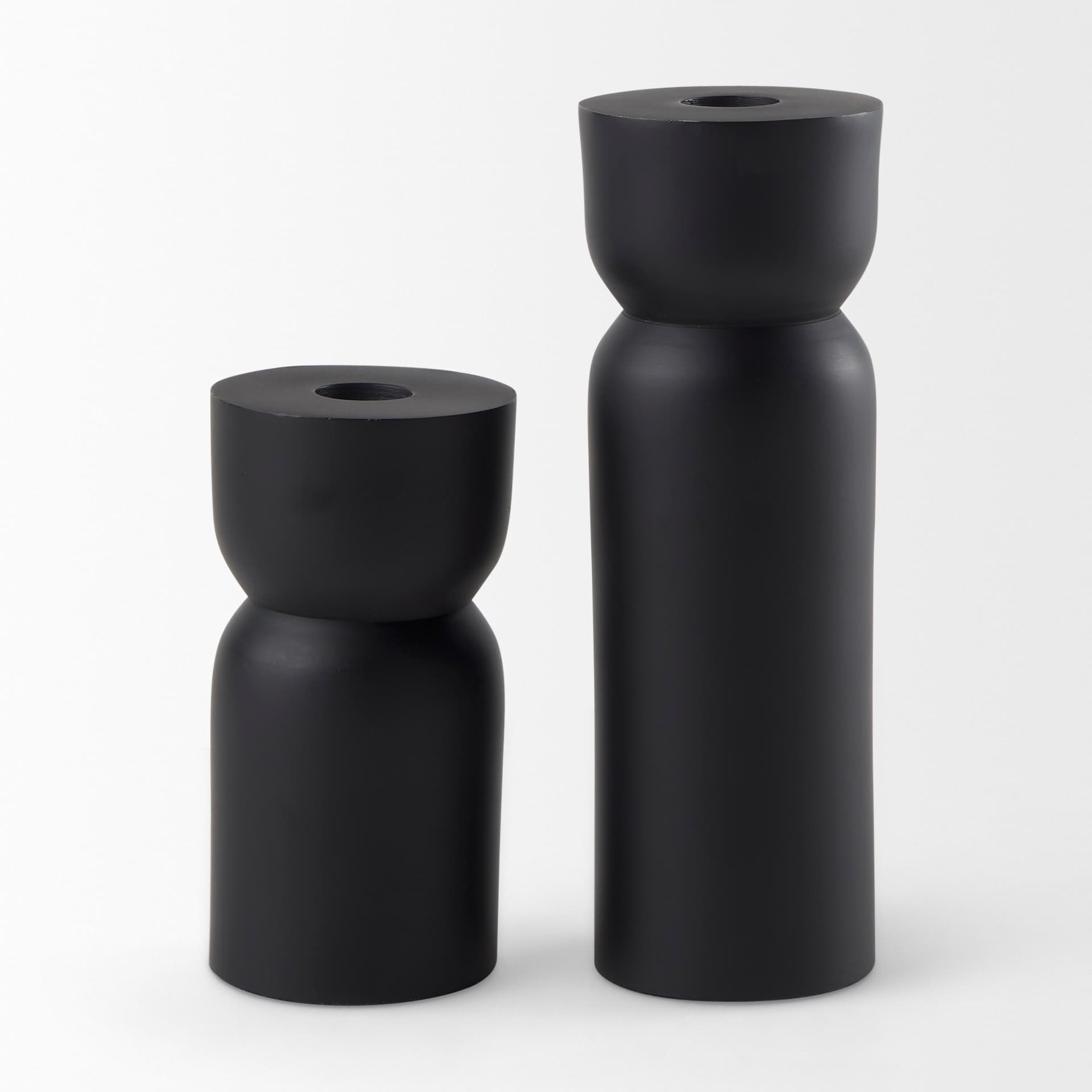 Malta Small Black Metal Candle Holder — product photograph