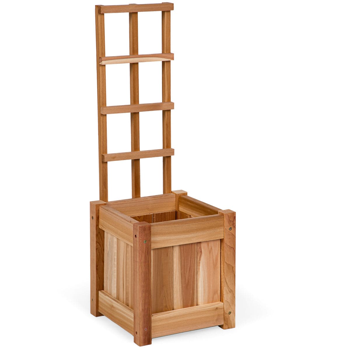 2-Piece Cedar Planter Box's with Trellis PL12-T-2 — product photograph