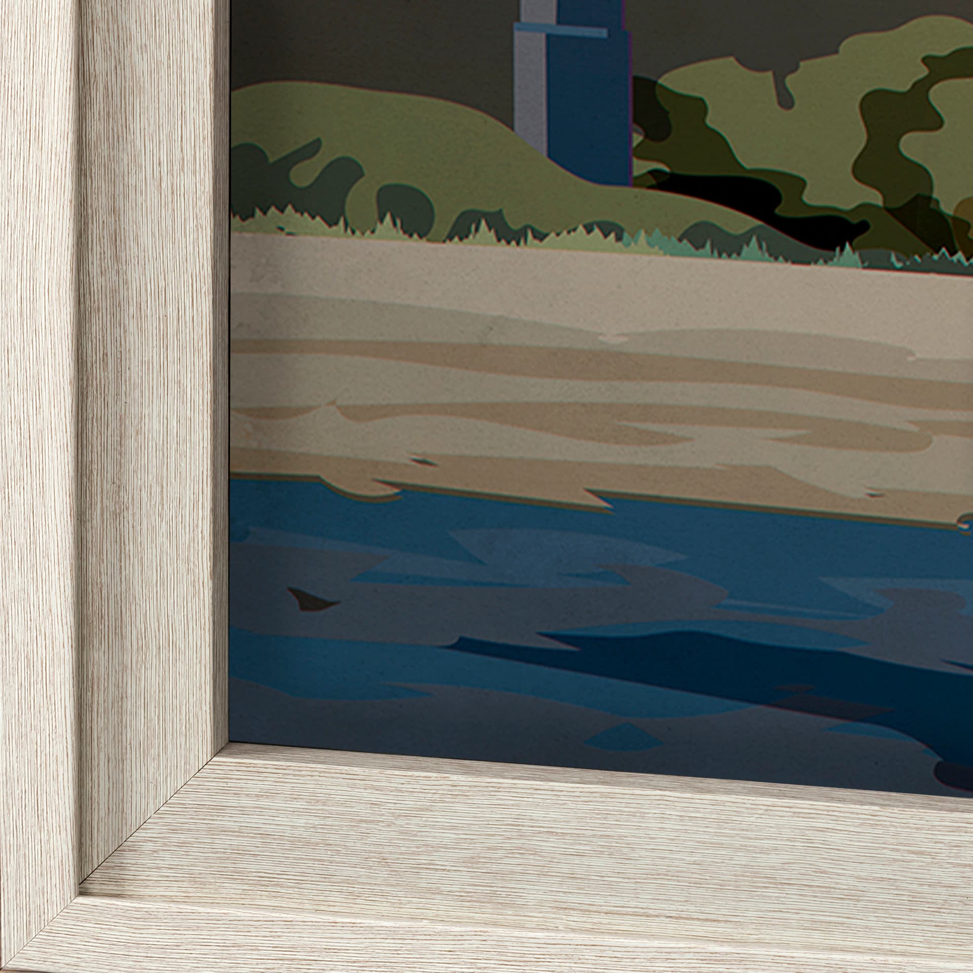Massachusetts Go USA (XL) by Mercana Studio Hand Embellished Decograph Framed Art Print under Glass — product photograph