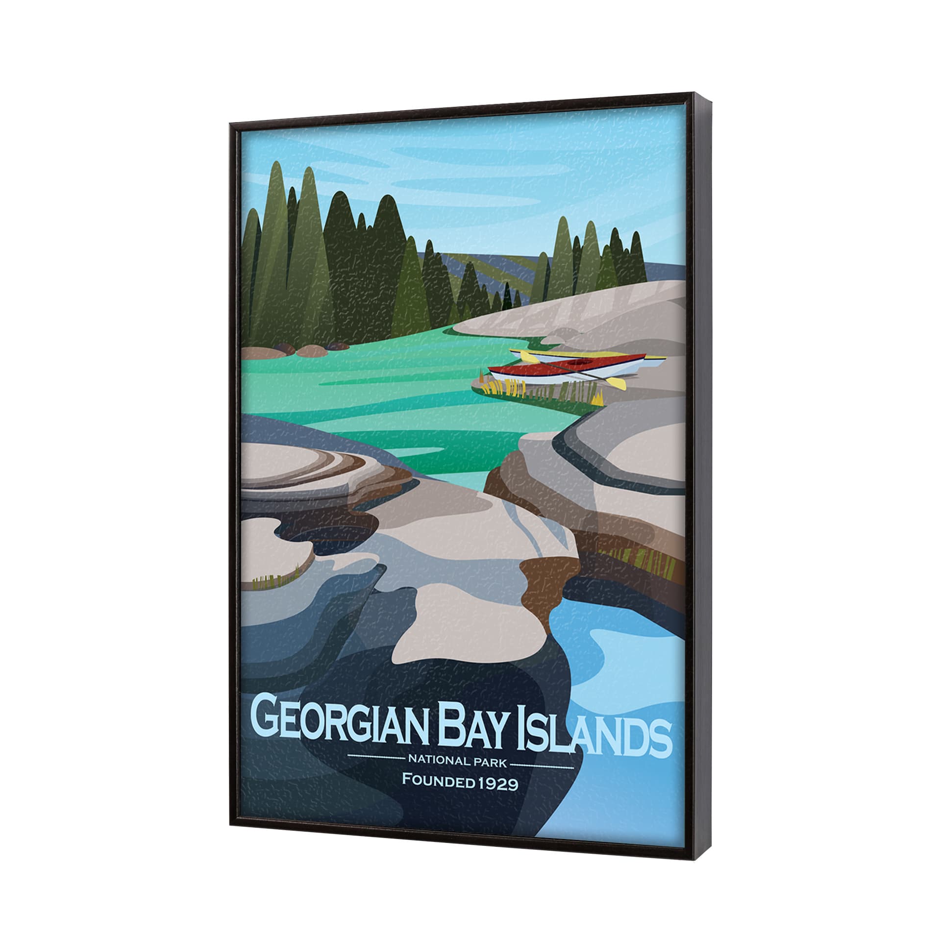 Georgian Bay Islands GO by Mercana Studio Textured Framed Artwork Matted — product photograph