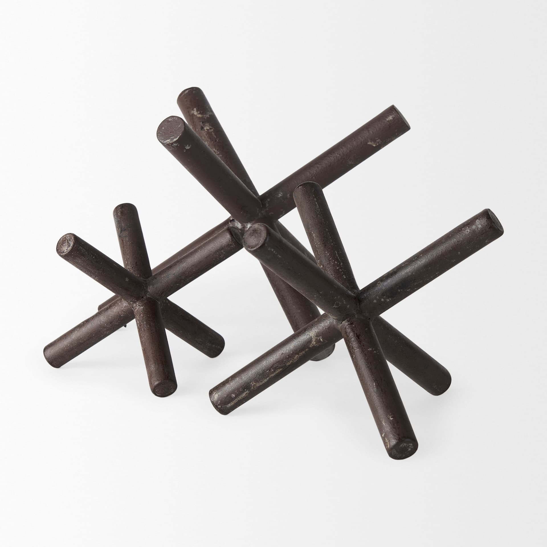 Astericks I (Large) 10L x 10W Brown Metal Decor Object — product photograph