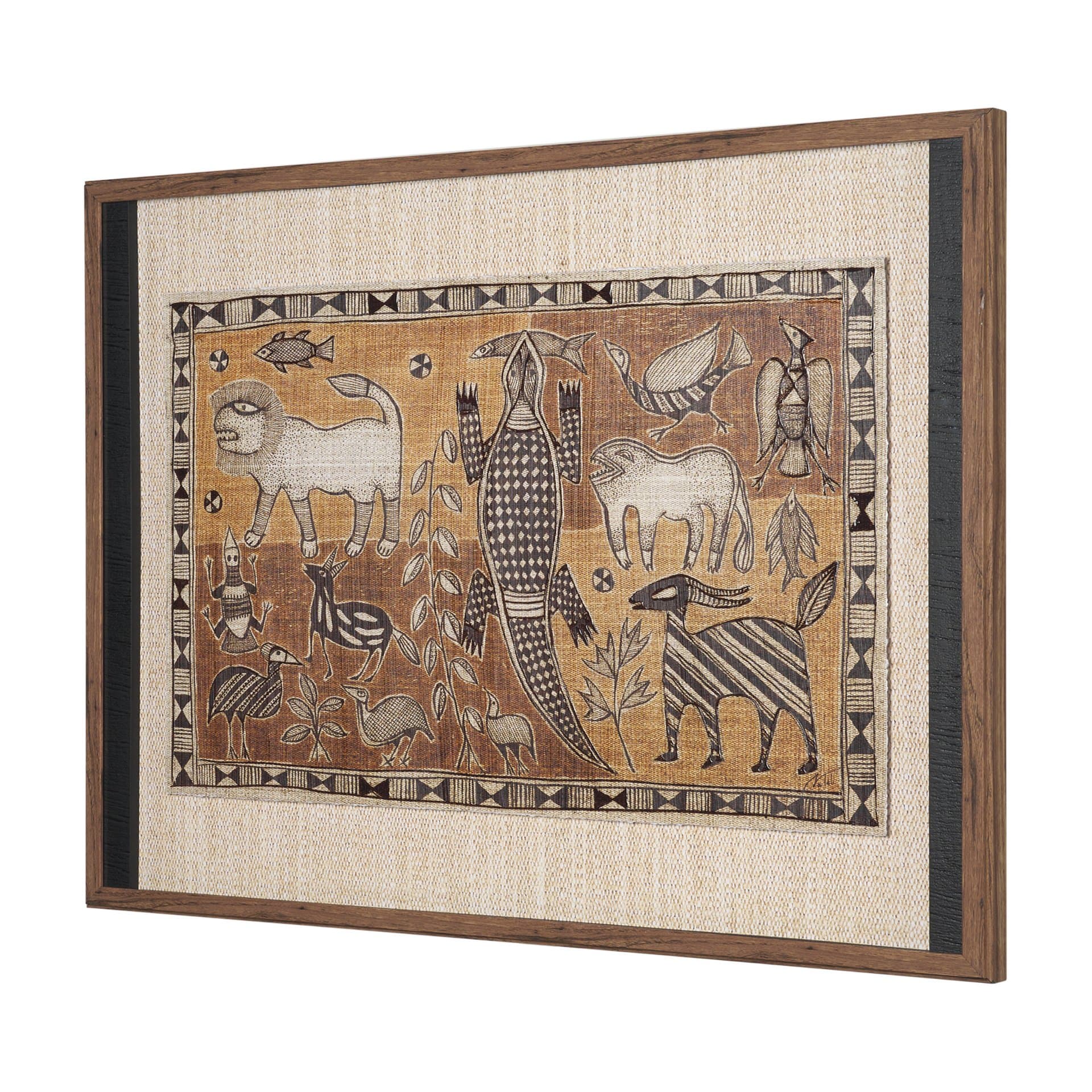 Jungle Harmony by Mercana Studio Hand Embelished Textured Framed Artwork Matted under Glass — product photograph