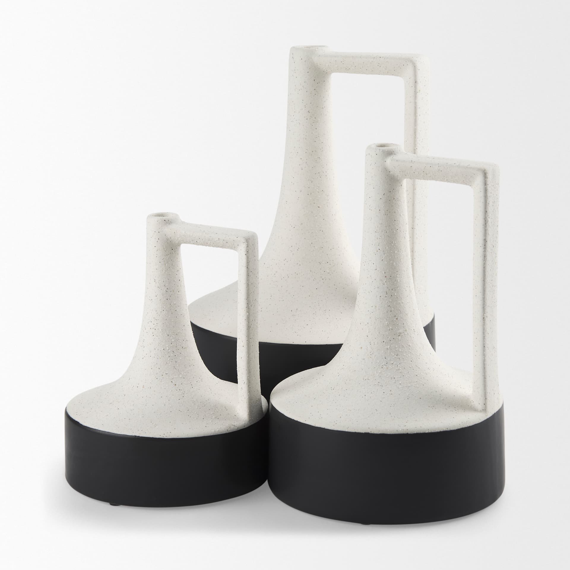 Burton 11.6H Medium White and Black Ceramic Jug Vase — product photograph