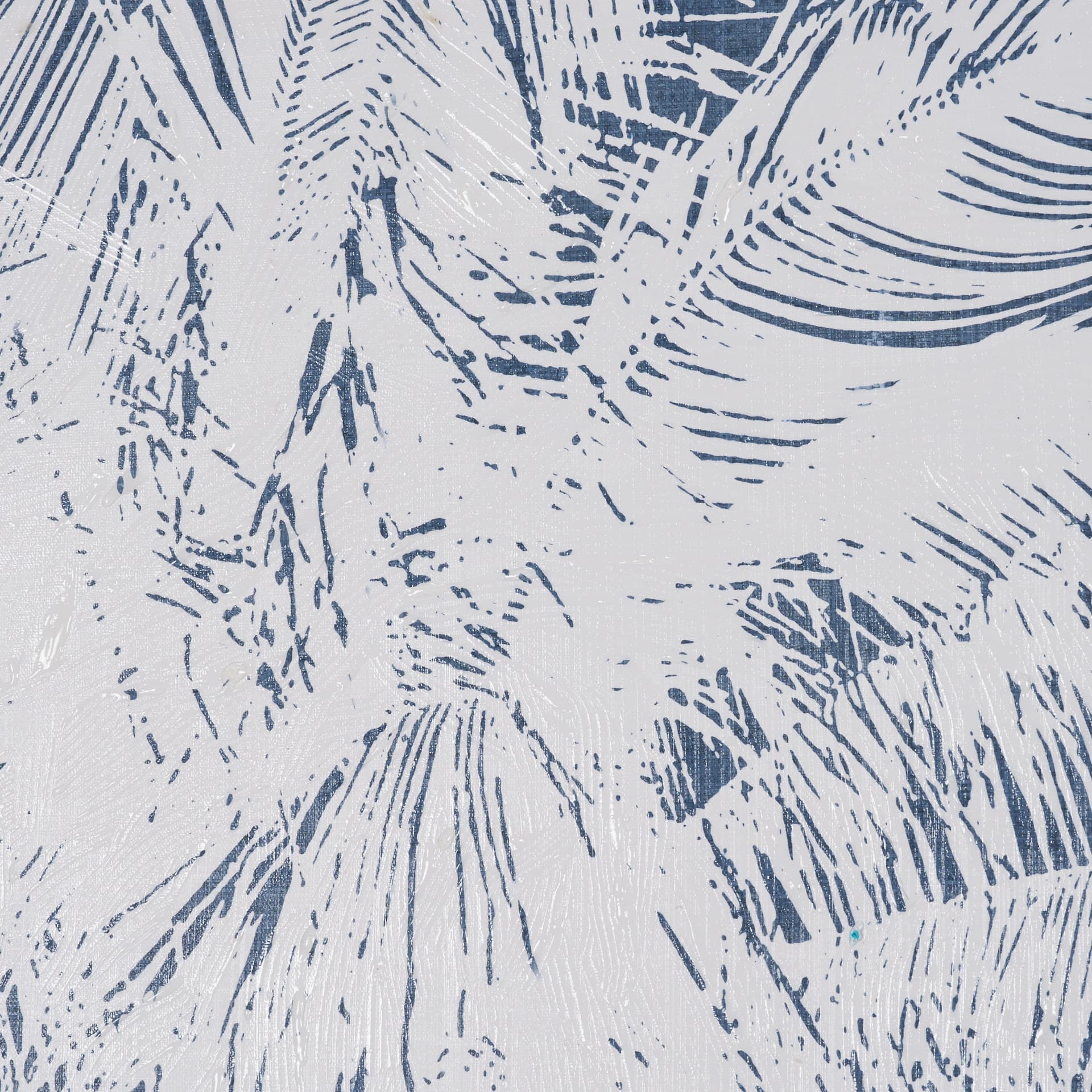 Palm Shadow I (Blue) by Mercana Studio Hand-Embellished Textured Framed Canvas Artwork — product photograph