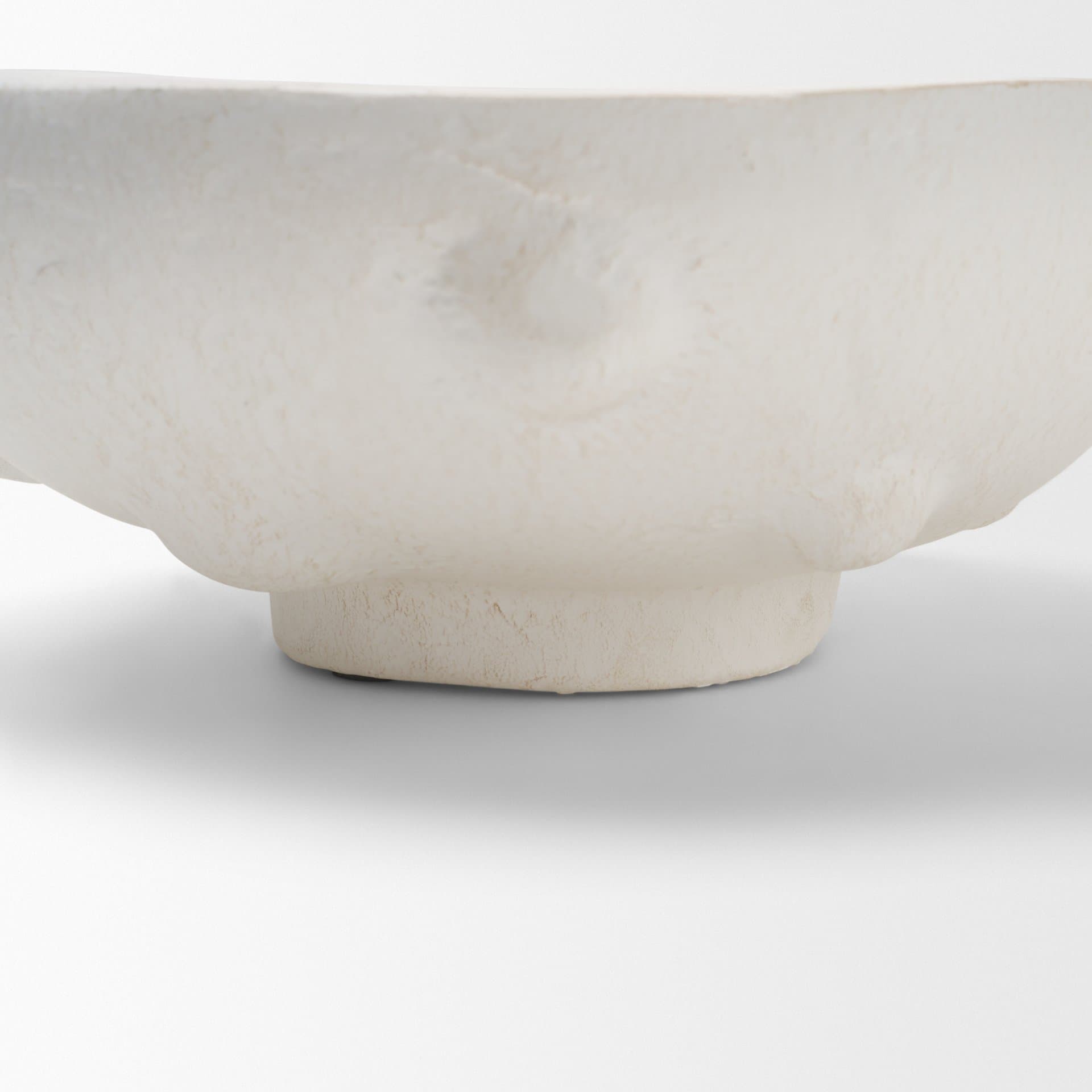 Punto Small White Paper Mache Dotted Centerpiece Bowl — product photograph