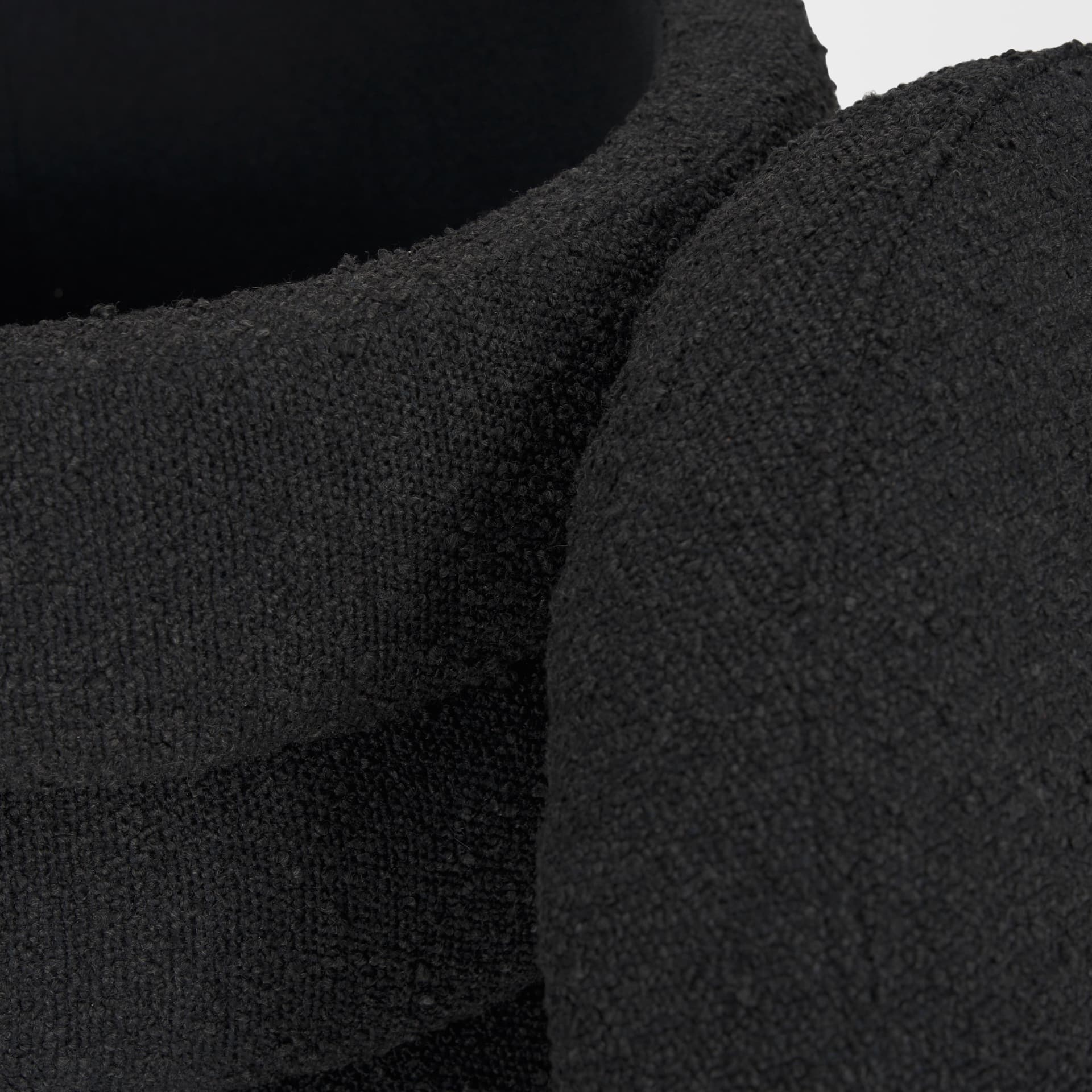 Elise Black Boucle Upholstered Storage Ottoman — product photograph