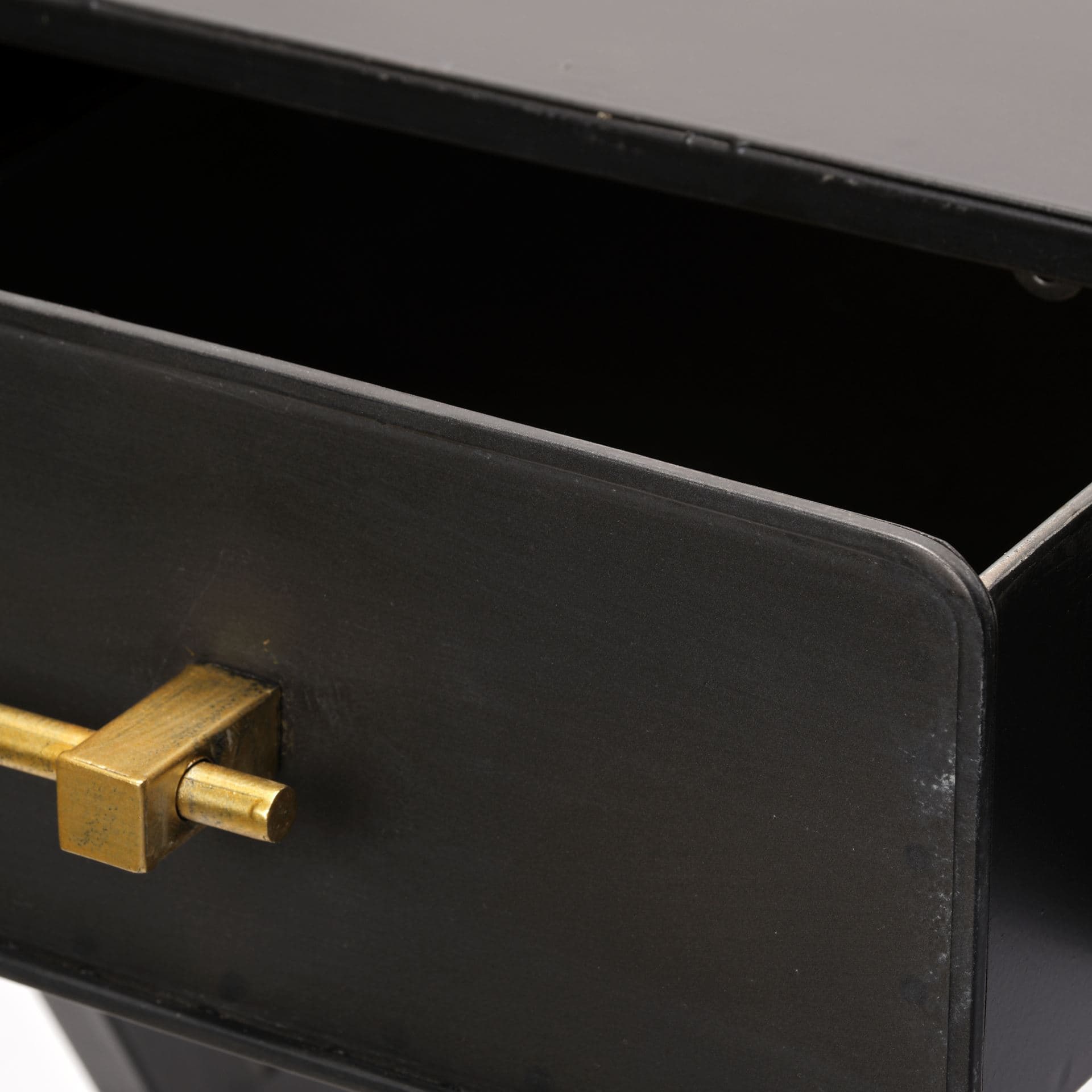 Vince 51L x 18W Black Metal W/Gold Accents 3 Drawer Office Desk — product photograph