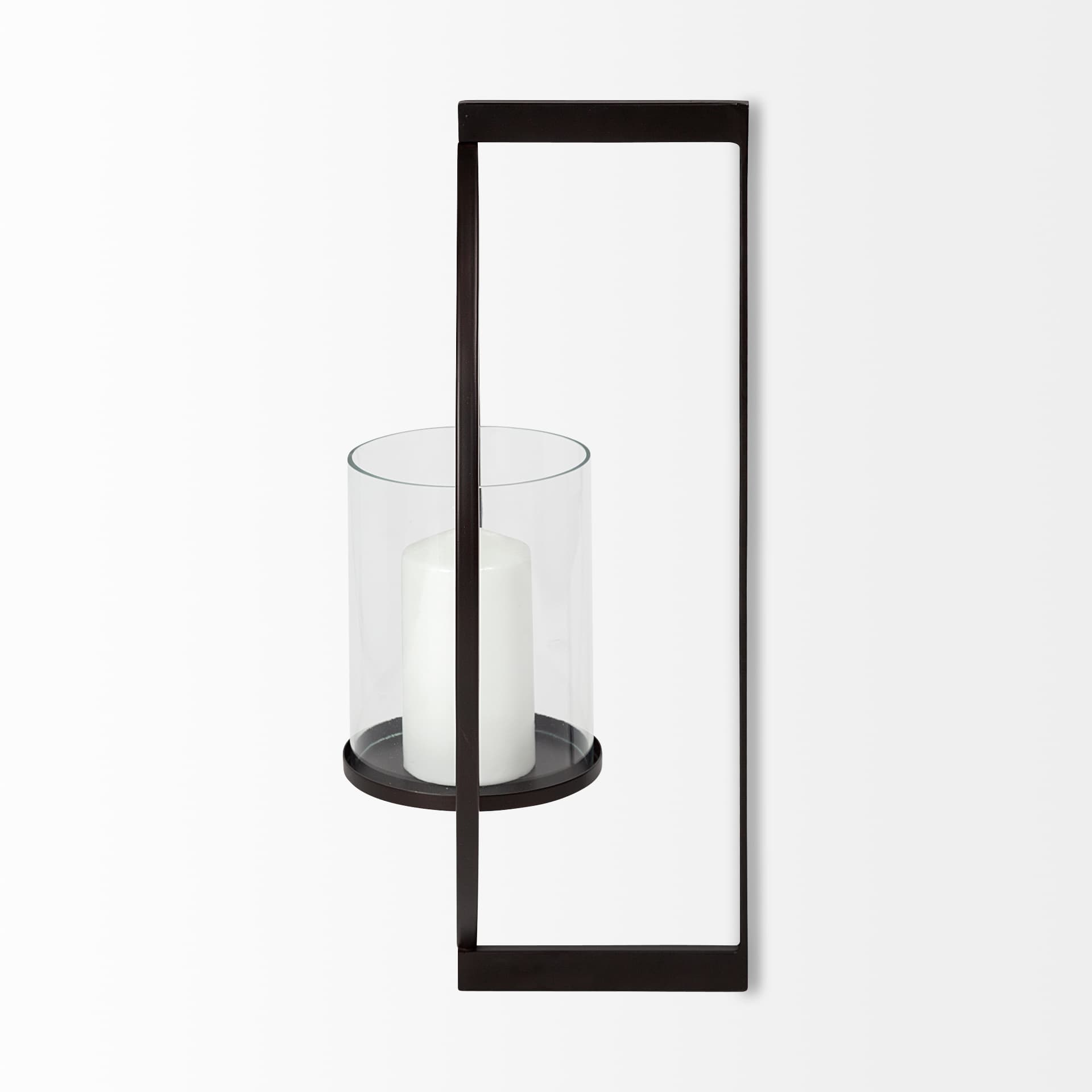 Drax 22"H Black Metal Wall Candle Holder — product photograph