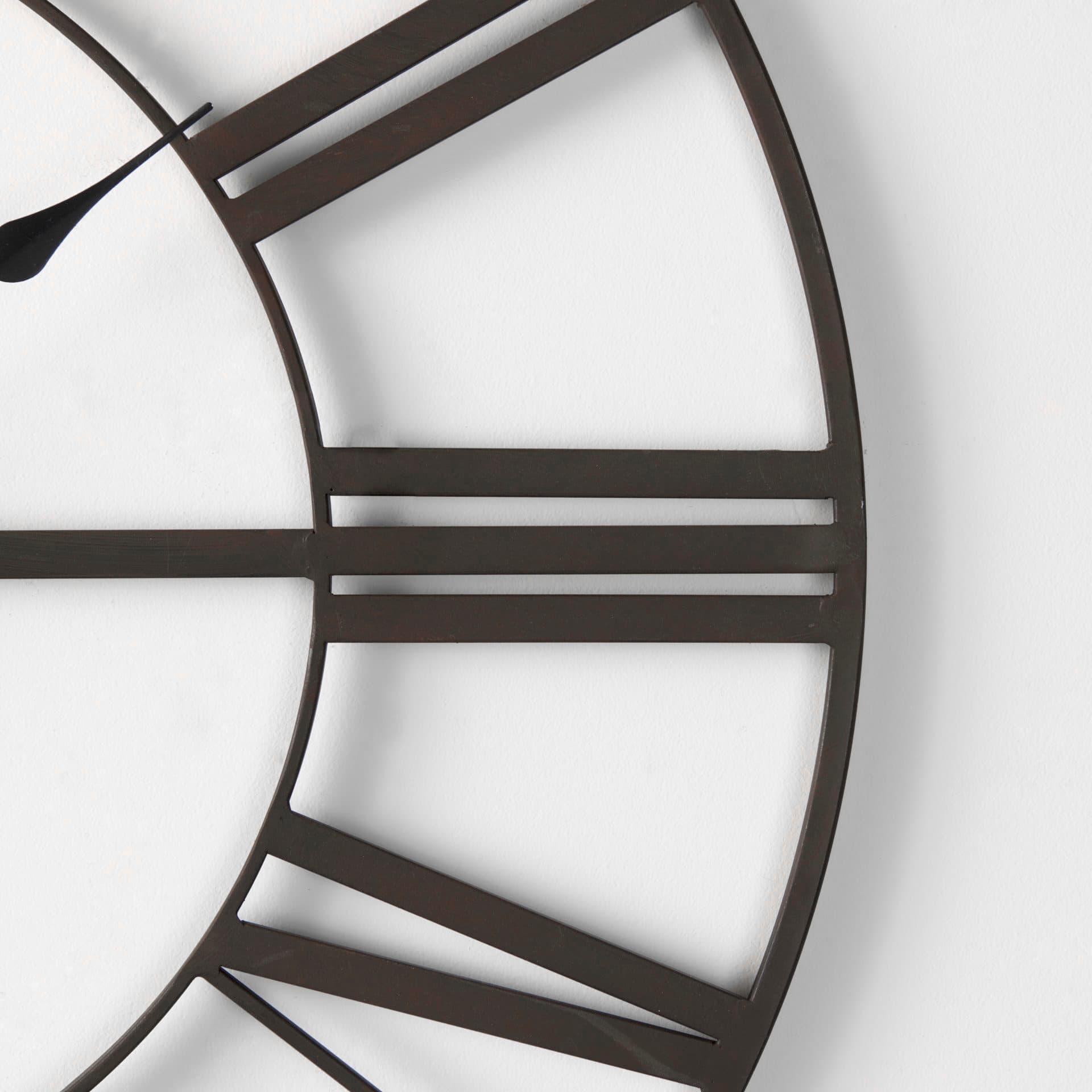 Pender 29.9L x 1.8W x 29.9H Black Iron Round Wall Clock — product photograph
