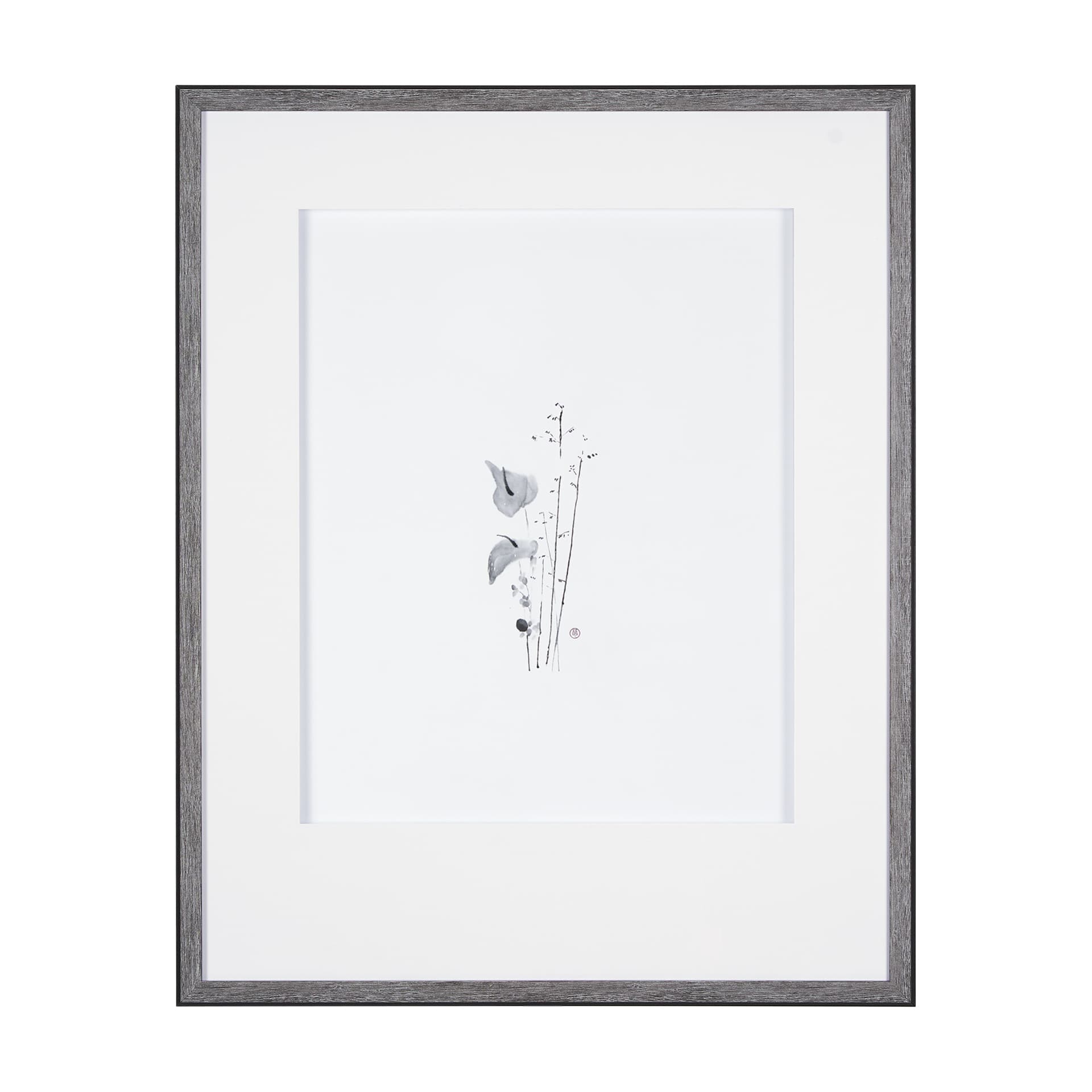 Anthurium II by Mercana Studio a Hand Embellished Textured Framed Art Print Matted under Glass — product photograph